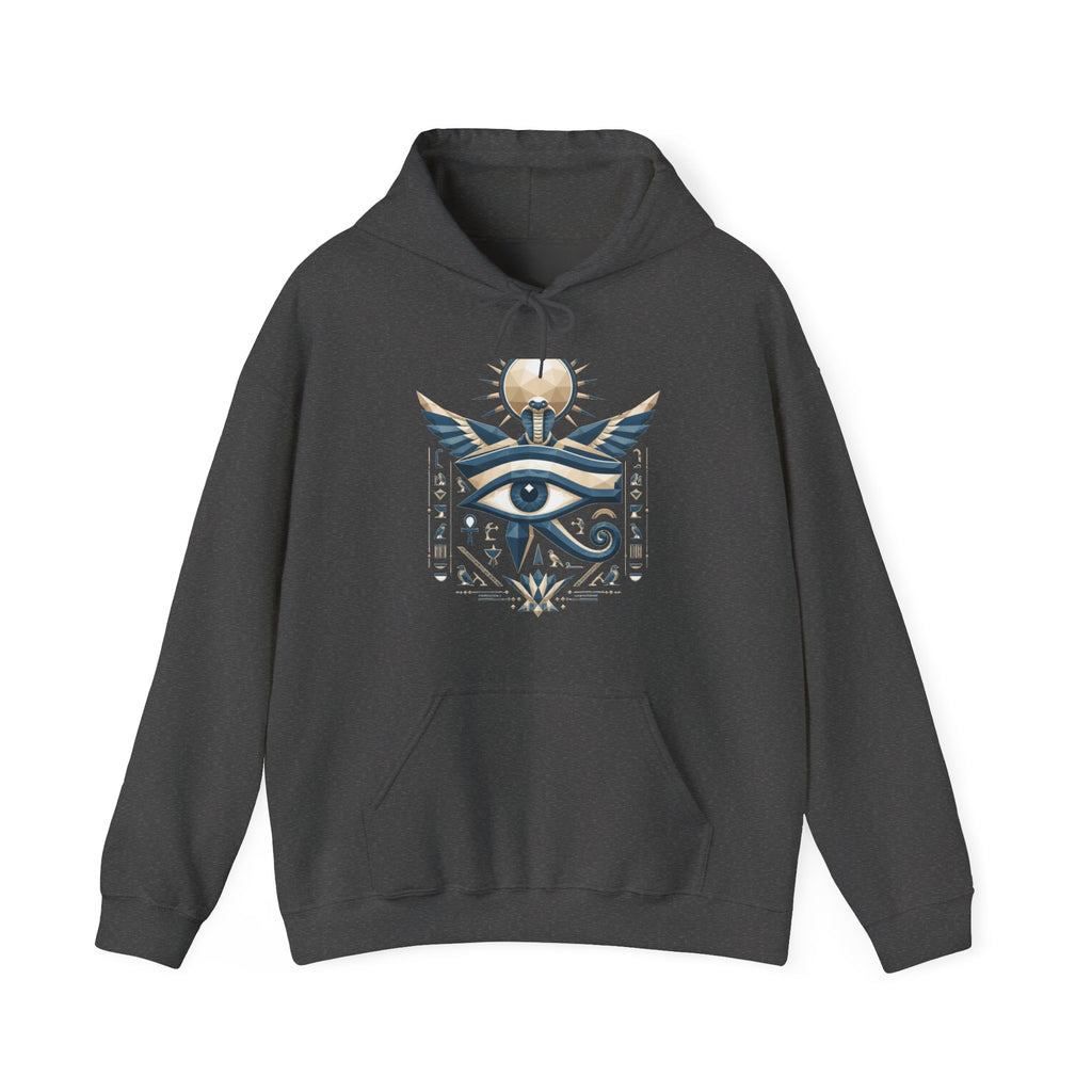 Matching Couple Sweatshirt - Eye of Ra & Horus Matching Couple Hooded Sweatshirt Geometric Art His Hers Couple Gift - Design A