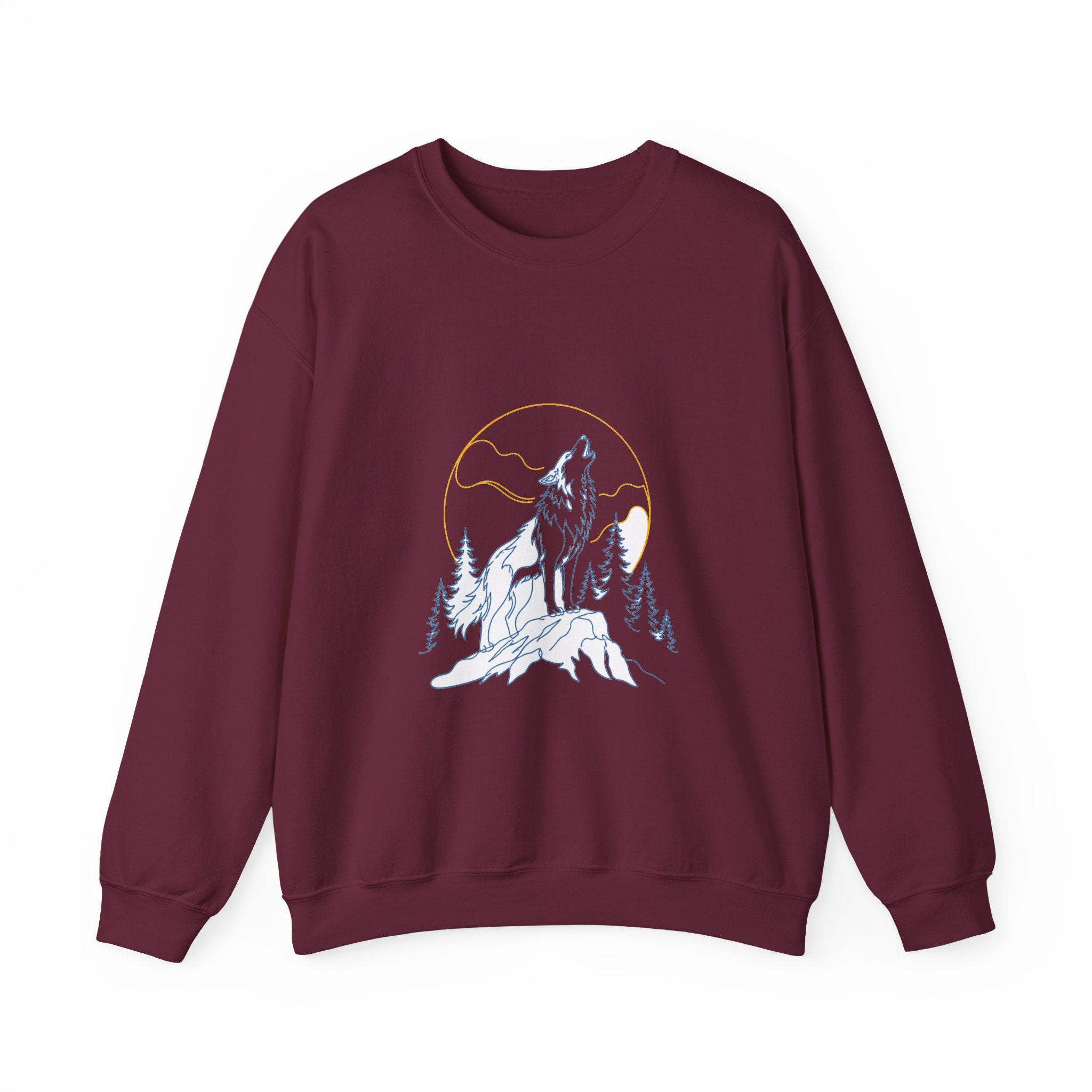 Matching Couple Sweatshirt - Wolf & Dove Matching Couple Crewneck Sweatshirt Minimalist Art His Hers Valentine Gift - Design A
