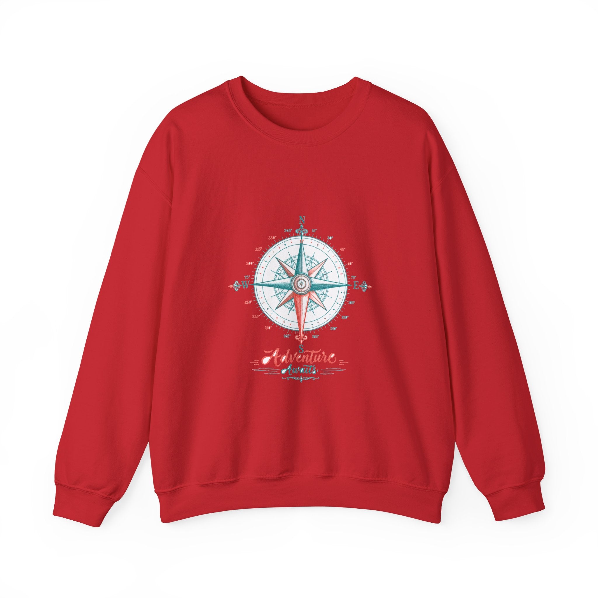 Matching Couple Sweatshirt - Compass North & South Matching Couple Premium Fleece Sweatshirt Hand-Drawn Art His Hers Anniversary Gift - Design B