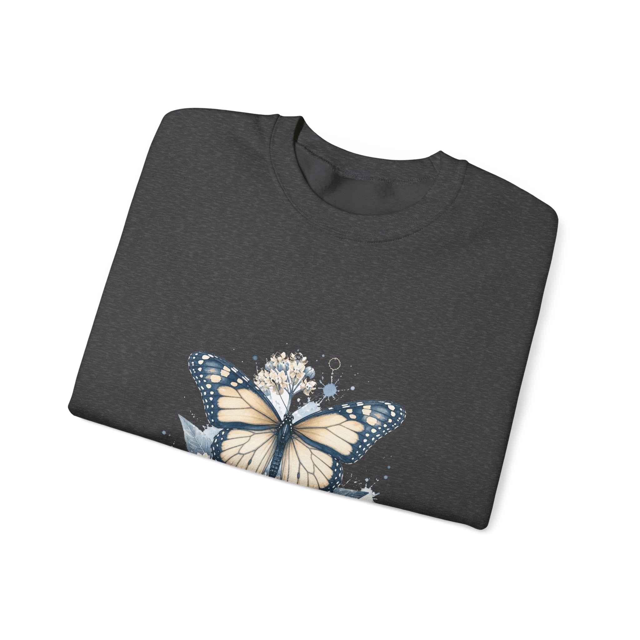 Matching Couple Sweatshirt - Butterfly & Moth Matching Couple Comfort Colors Crew Watercolor Art His Hers Birthday Gift - Design A
