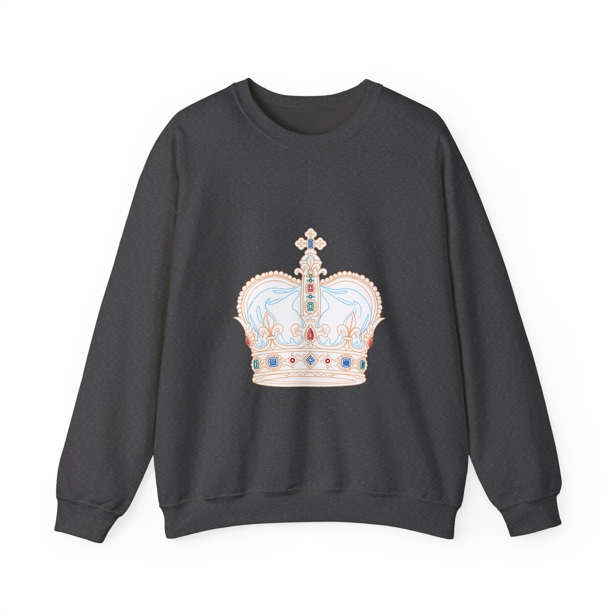 Matching Couple Sweatshirt - Crown & Shield Matching Couple Comfort Colors Crew Minimalist Art His Hers Christmas Gift - Design A