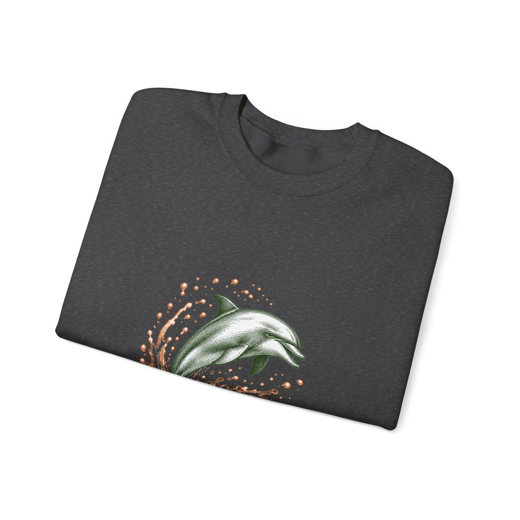 Matching Couple Sweatshirt - Shark & Dolphin Matching Couple Crewneck Sweatshirt Hand-Drawn Art His Hers Best Friend Gift - Design B