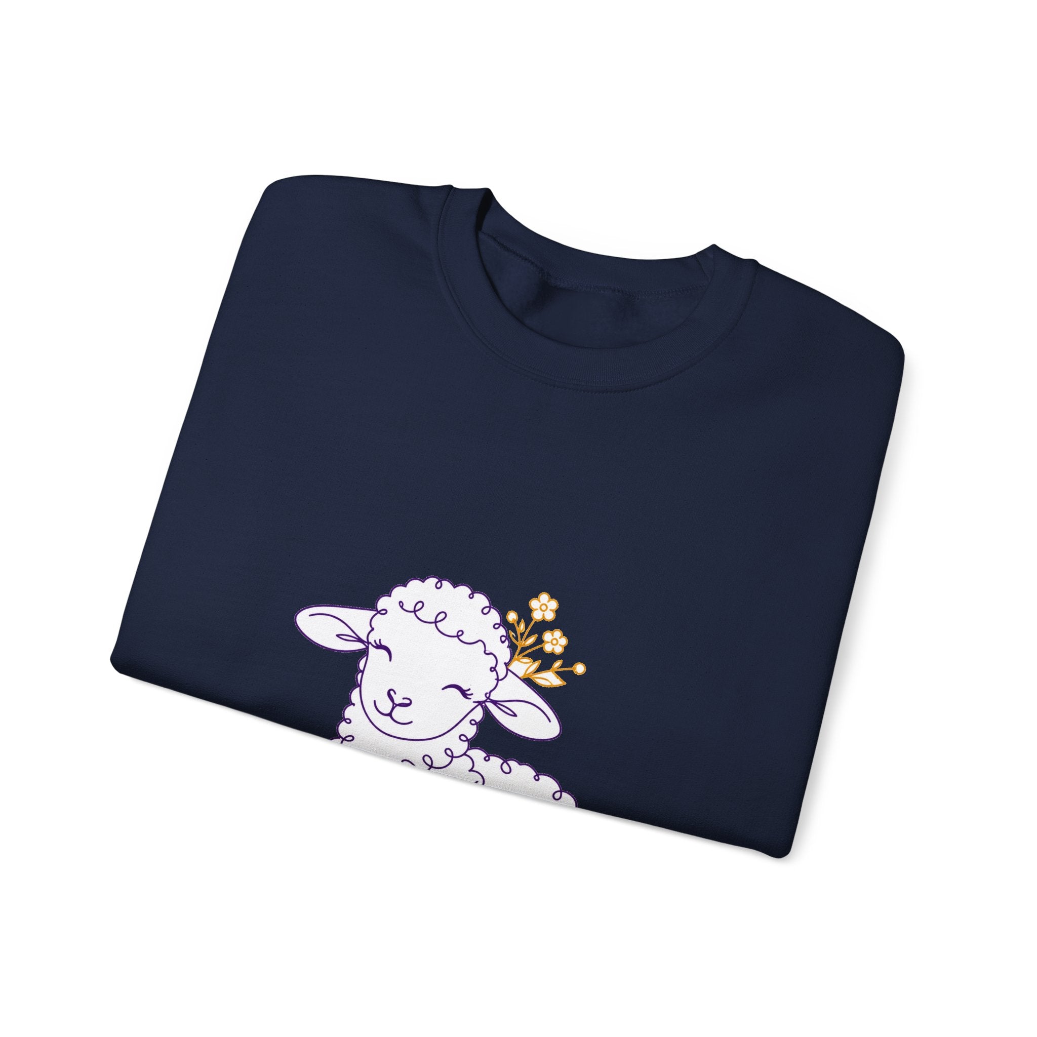 Matching Couple Sweatshirt - Lion & Lamb Matching Couple Comfort Colors Crew Minimalist Art His Hers Christmas Gift - Design B