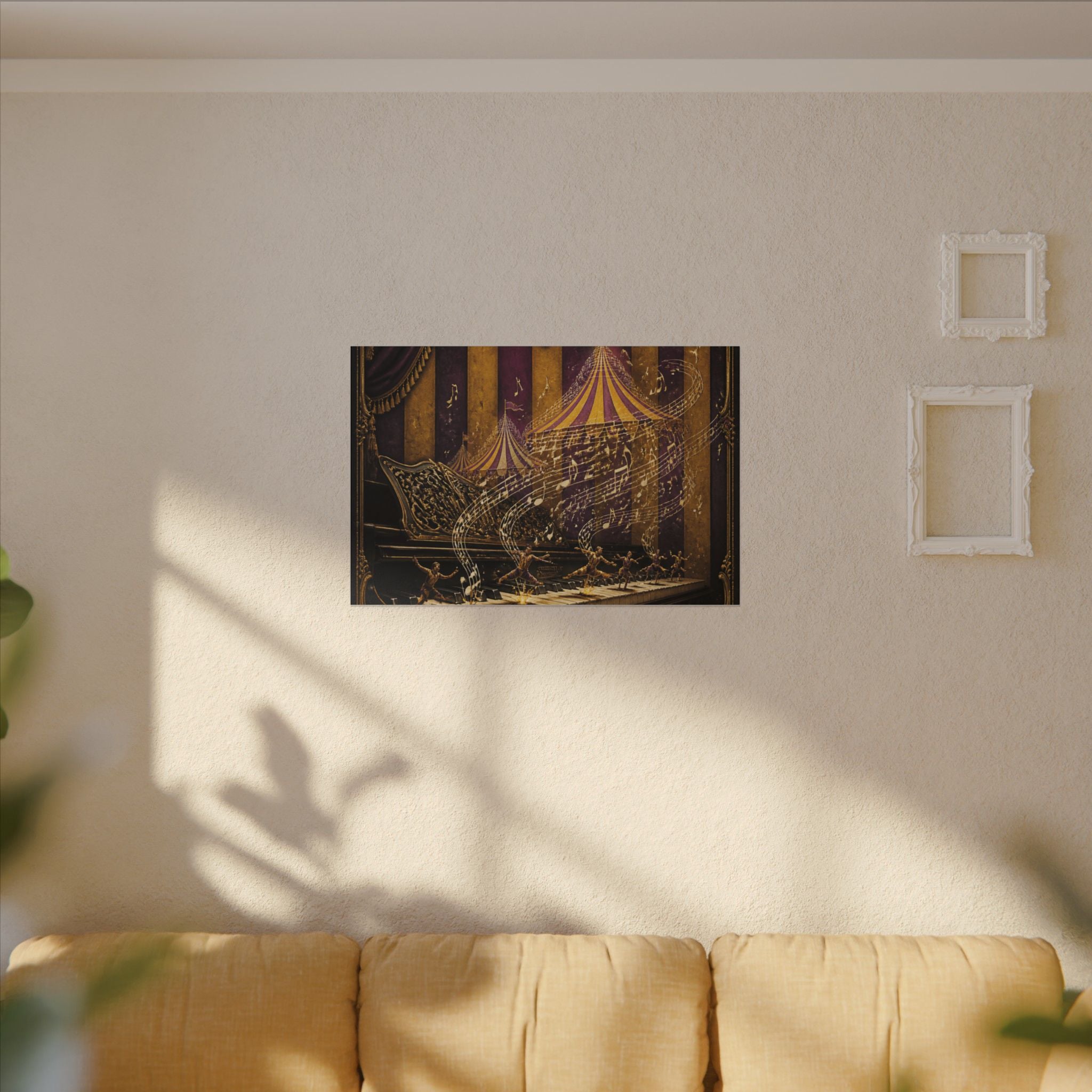 Grand Piano Acrobats Wall Art Canvas 24×36 Baroque Studio Decor Maximalist Print