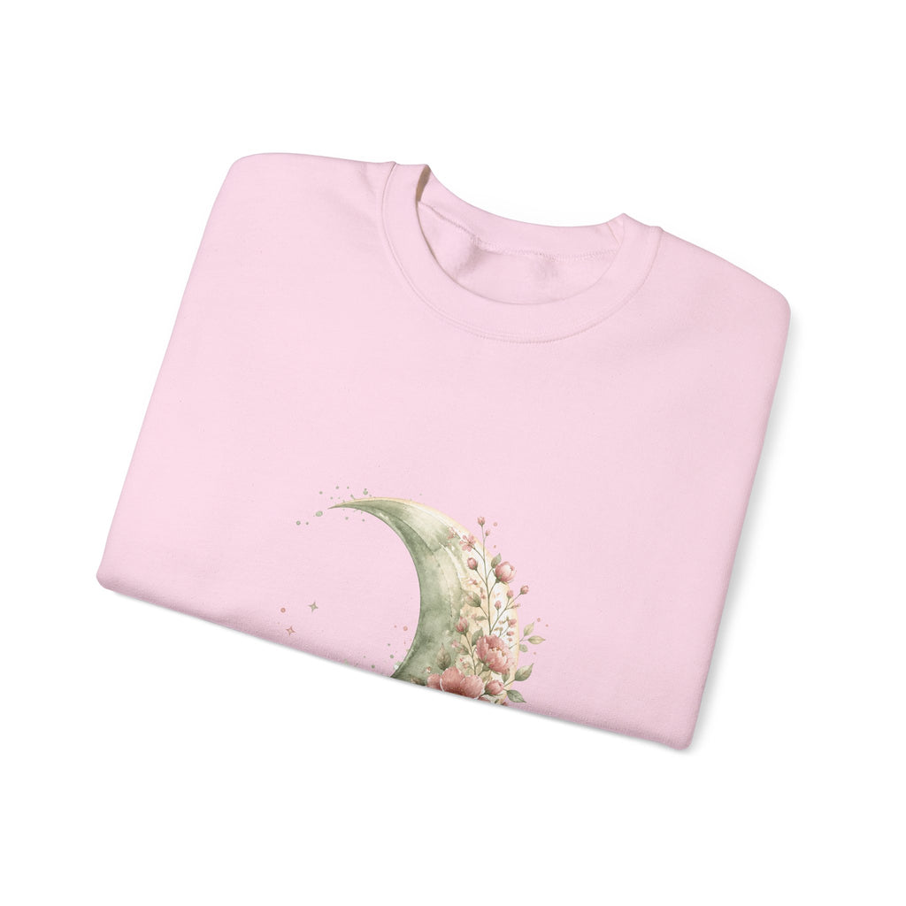 Matching Couple Sweatshirt - Waxing & Waning Moon Matching Couple Crewneck Sweatshirt Watercolor Art His Hers Engagement Gift - Design A
