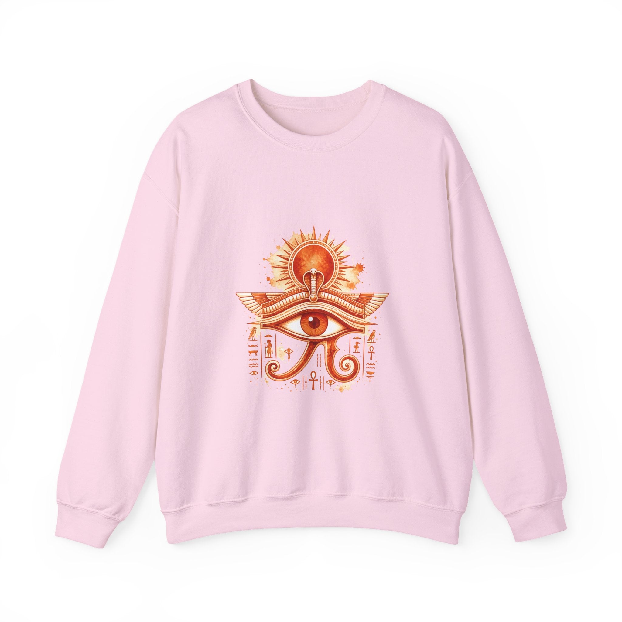 Matching Couple Sweatshirt - Eye of Ra & Horus Matching Couple Premium Fleece Sweatshirt Watercolor Art His Hers Birthday Gift - Design A