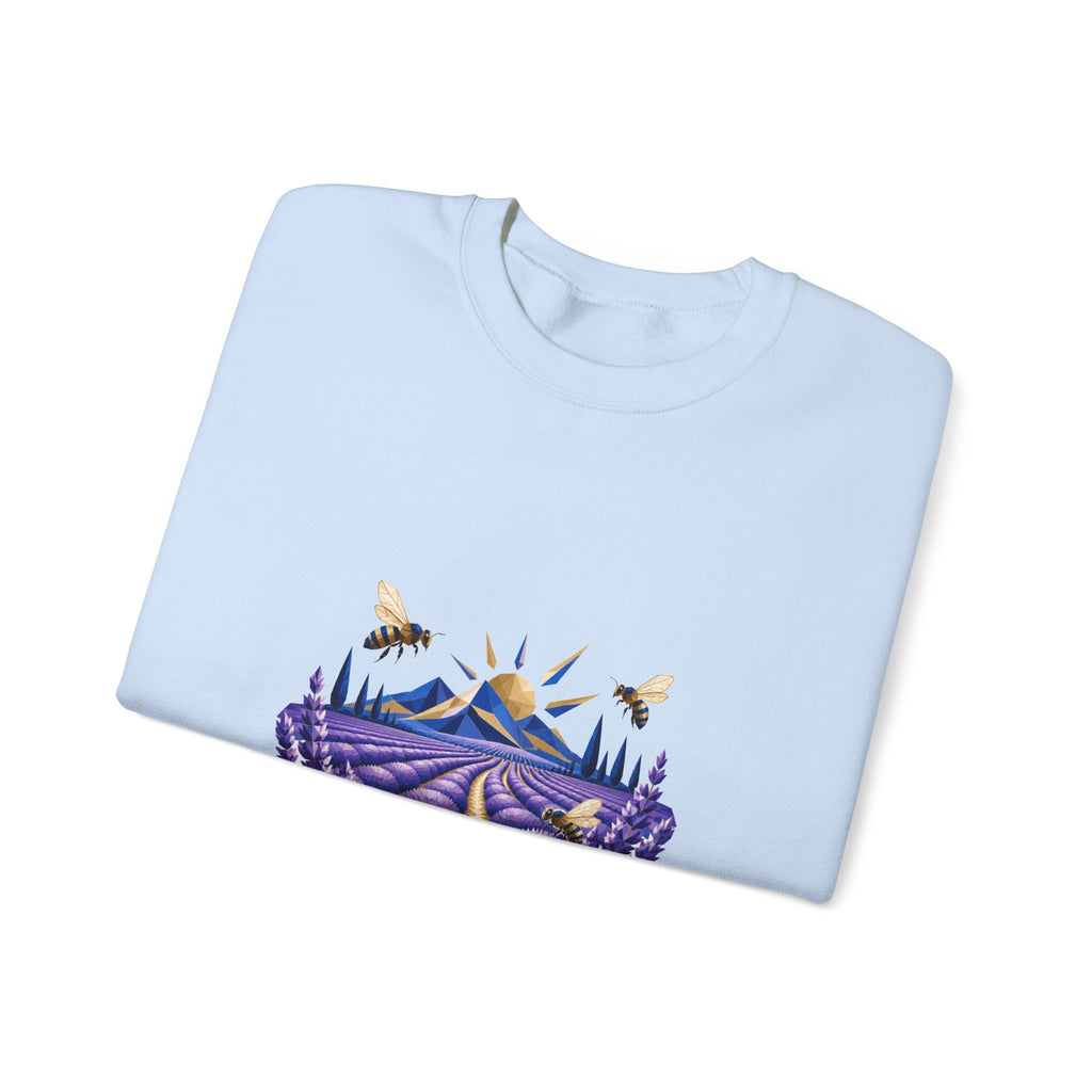 Matching Couple Sweatshirt - Lavender Fields & Canyon Matching Couple Comfort Colors Crew Geometric Art His Hers Love Gift - Design A