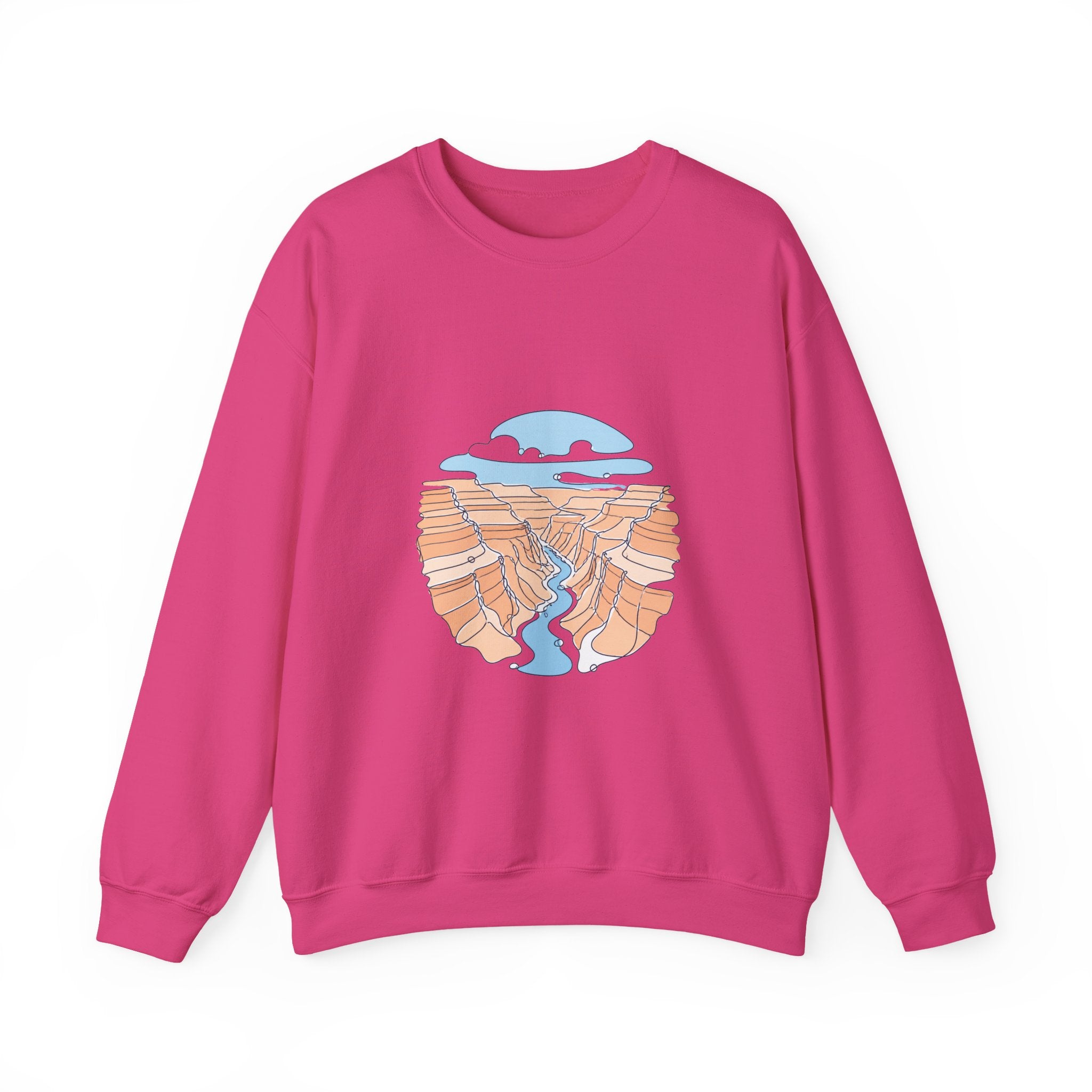 Matching Couple Sweatshirt - Lavender Fields & Canyon Matching Couple Comfort Colors Crew Minimalist Art His Hers Christmas Gift - Design B