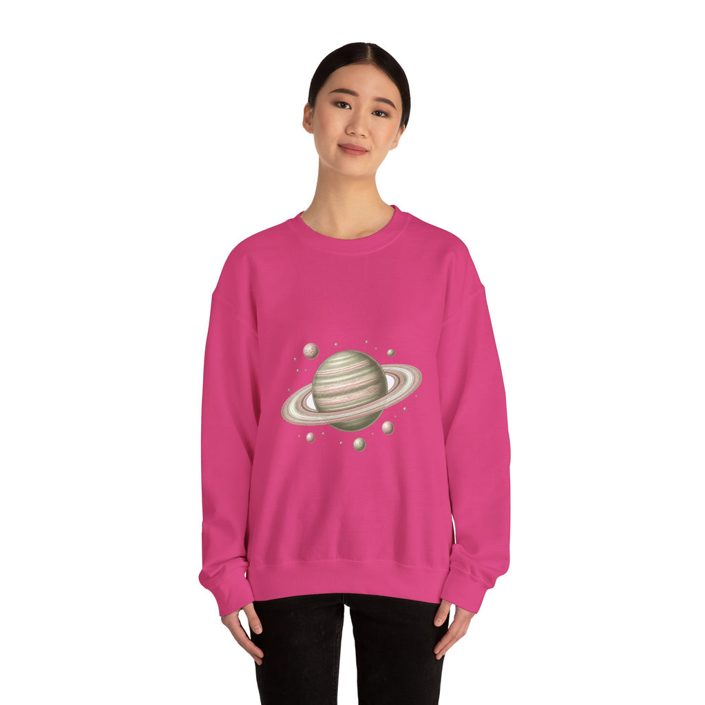 Matching Couple Sweatshirt - Saturn & Jupiter Matching Couple Premium Fleece Sweatshirt Vintage Art His Hers Honeymoon Gift - Design A