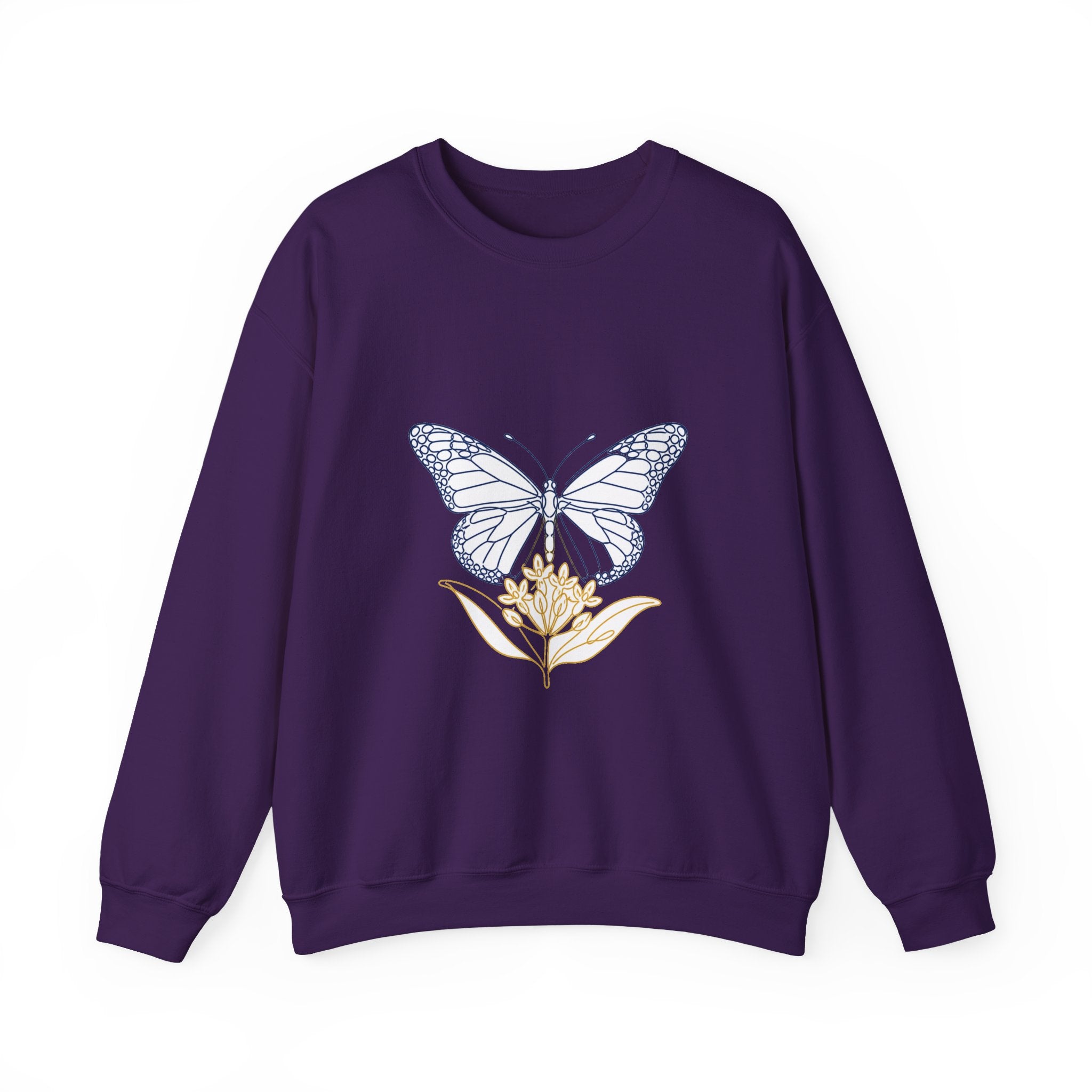 Matching Couple Sweatshirt - Butterfly & Moth Matching Couple Premium Fleece Sweatshirt Minimalist Art His Hers Christmas Gift - Design A