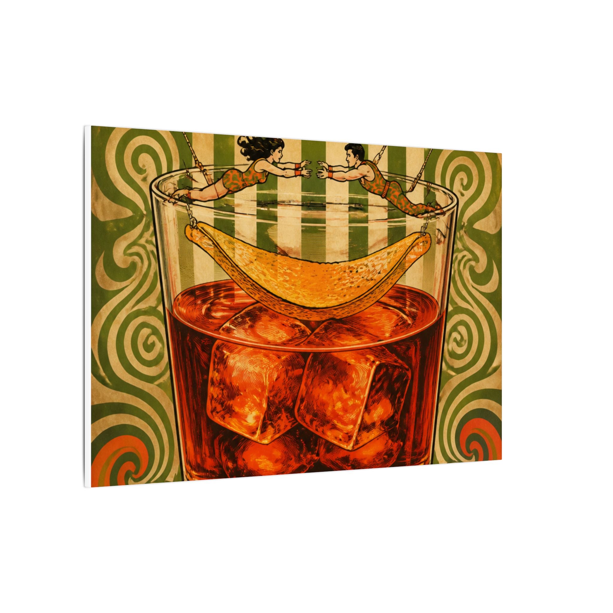 Negroni Trapeze Act Wall Art Canvas 24×36 Psychedelic Dining Room Decor Maximalist Print