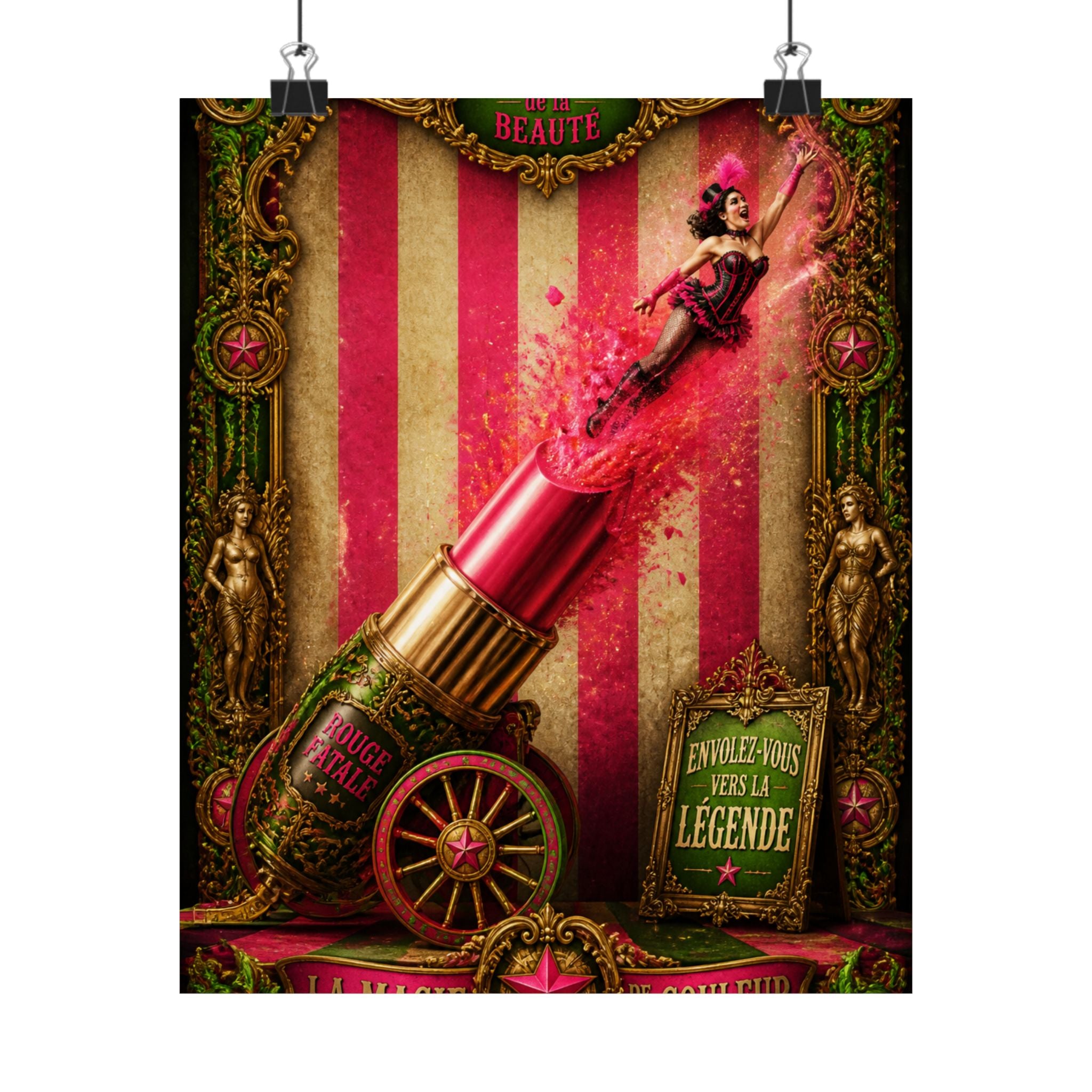 Lipstick Cannon Wall Art Poster 18×24 Baroque Home Office Decor Maximalist Print