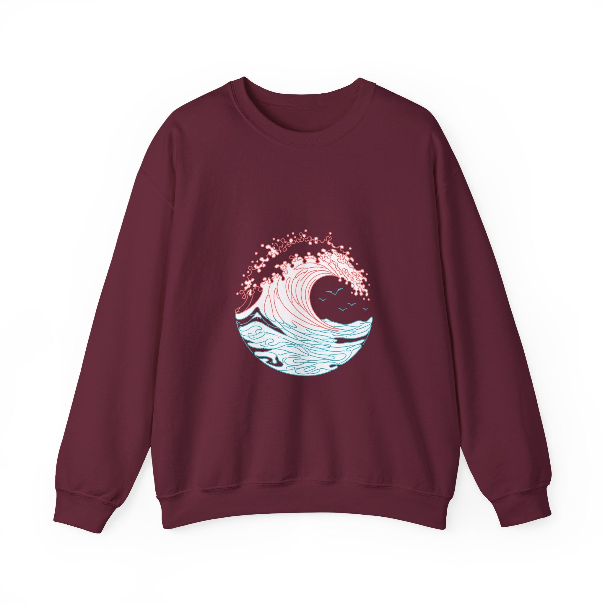 Matching Couple Sweatshirt - Mountain & Ocean Matching Couple Comfort Colors Crew Minimalist Art His Hers Christmas Gift - Design B