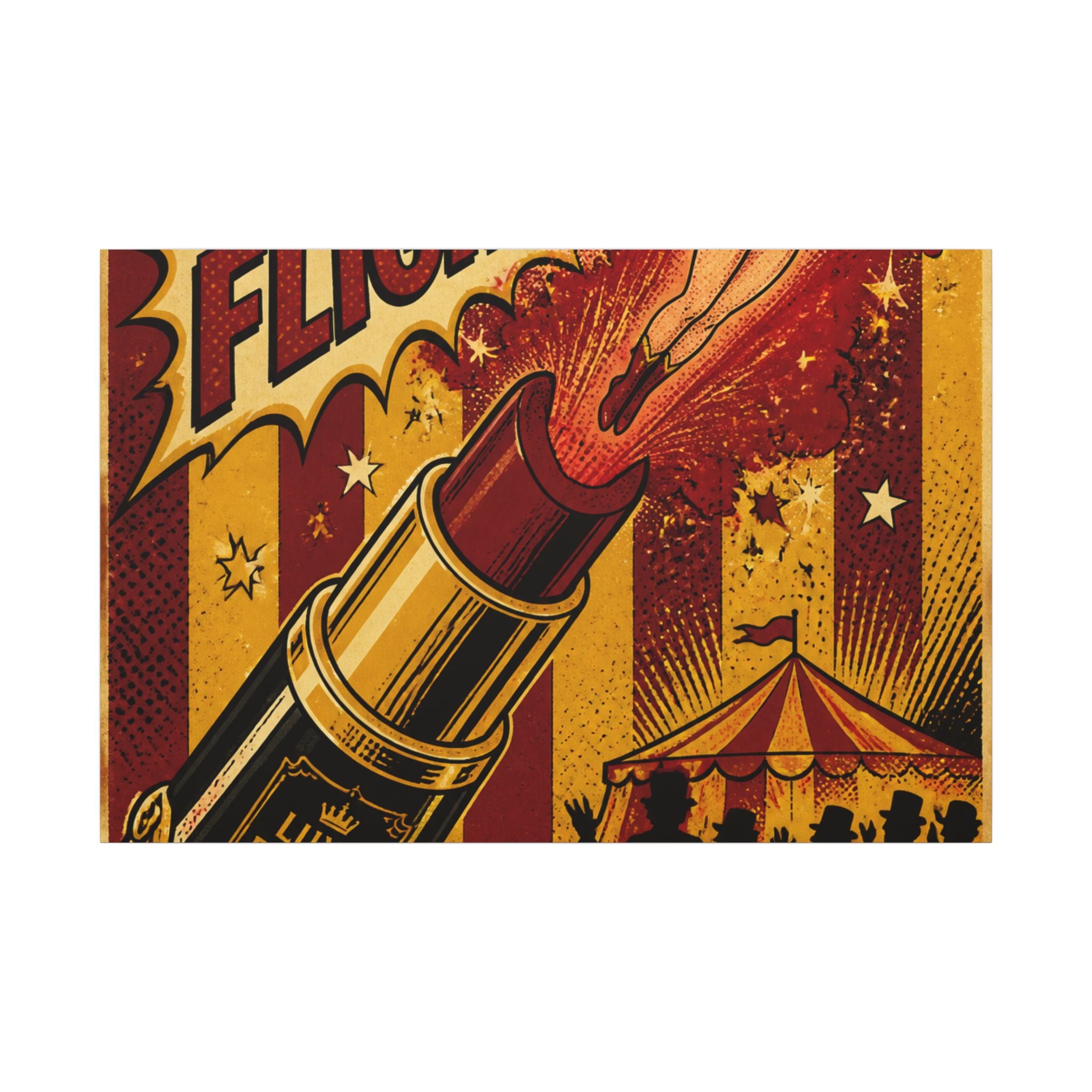Lipstick Cannon Wall Art Canvas 24×36 Pop Art Restaurant Decor Maximalist Print