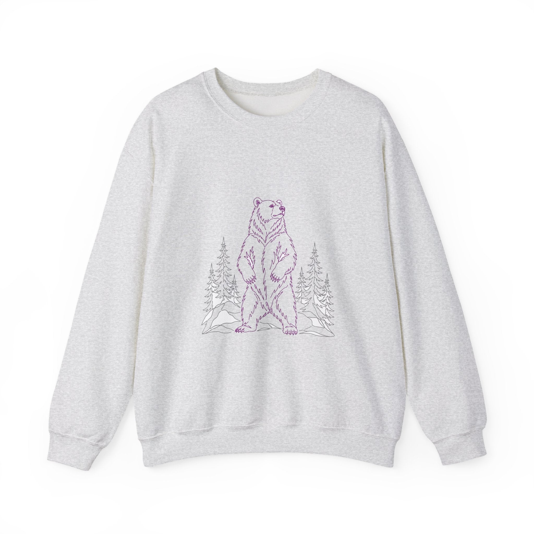 Matching Couple Sweatshirt - Bear & Deer Matching Couple Comfort Colors Crew Minimalist Art His Hers Christmas Gift - Design A