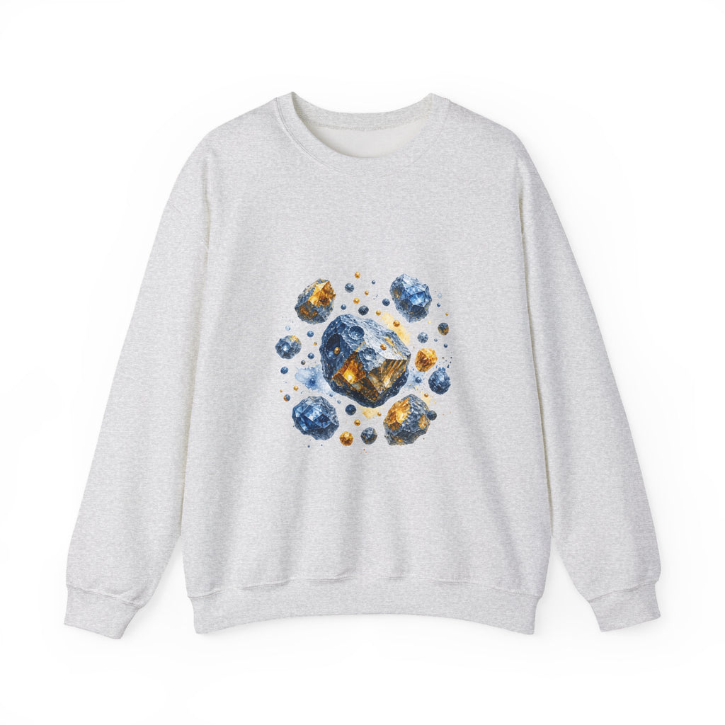 Matching Couple Sweatshirt - Comet & Asteroid Matching Couple Crewneck Sweatshirt Watercolor Art His Hers Engagement Gift - Design B