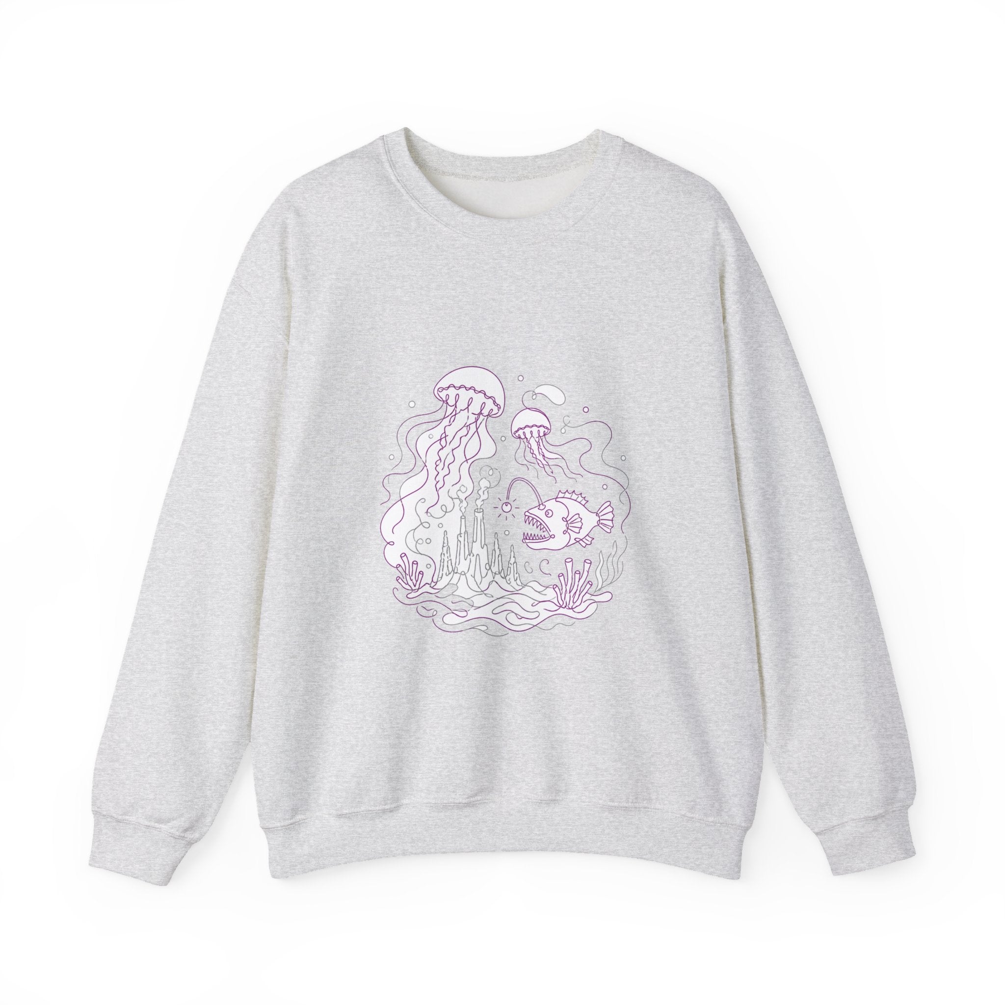 Matching Couple Sweatshirt - Coral Reef & Deep Sea Matching Couple Premium Fleece Sweatshirt Minimalist Art His Hers Christmas Gift - Design B