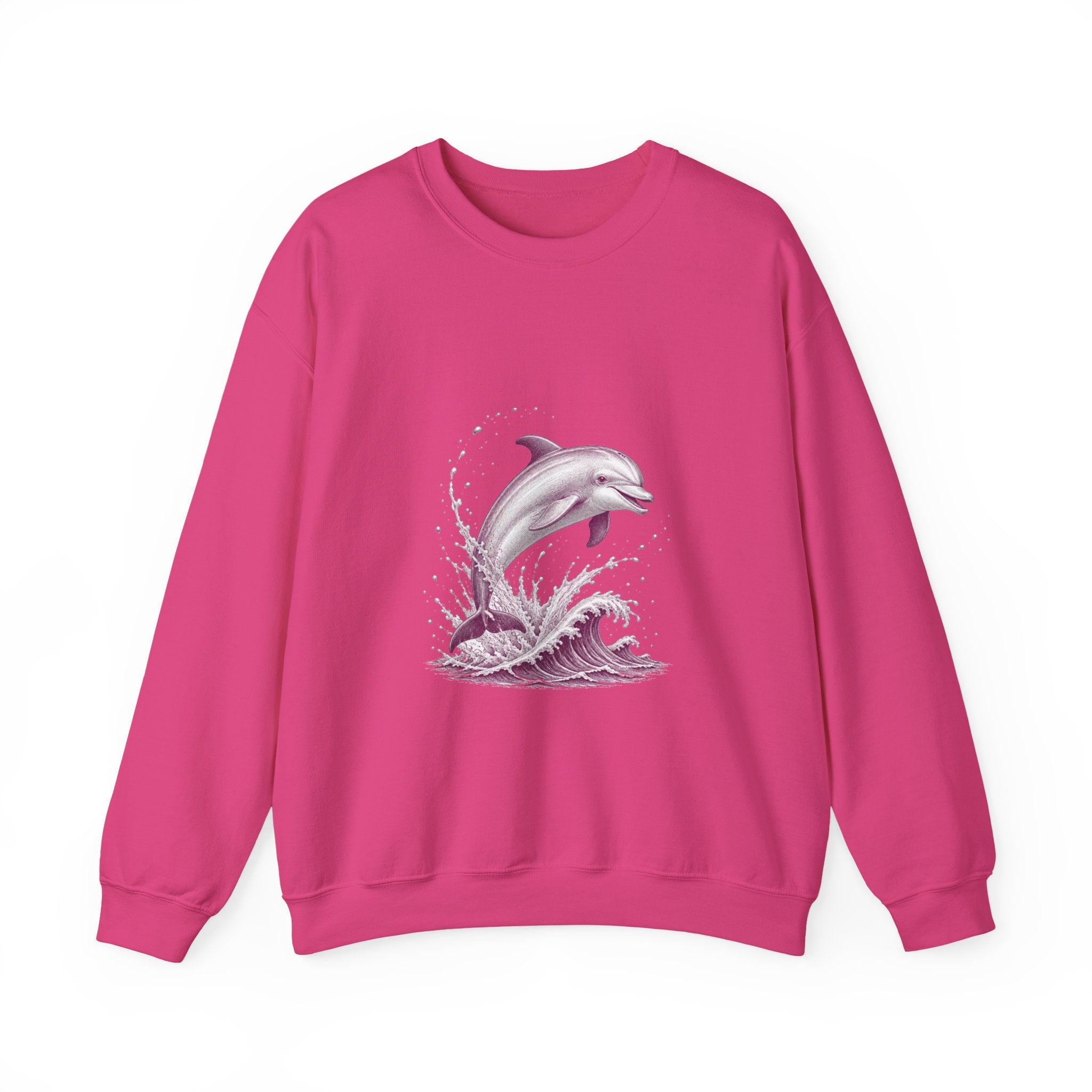 Matching Couple Sweatshirt - Shark & Dolphin Matching Couple Comfort Colors Crew Vintage Art His Hers Honeymoon Gift - Design B