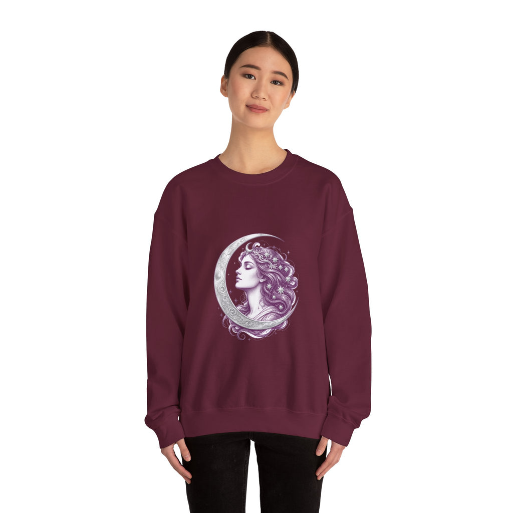 Matching Couple Sweatshirt - Helios & Selene Matching Couple Comfort Colors Crew Hand-Drawn Art His Hers Anniversary Gift - Design B