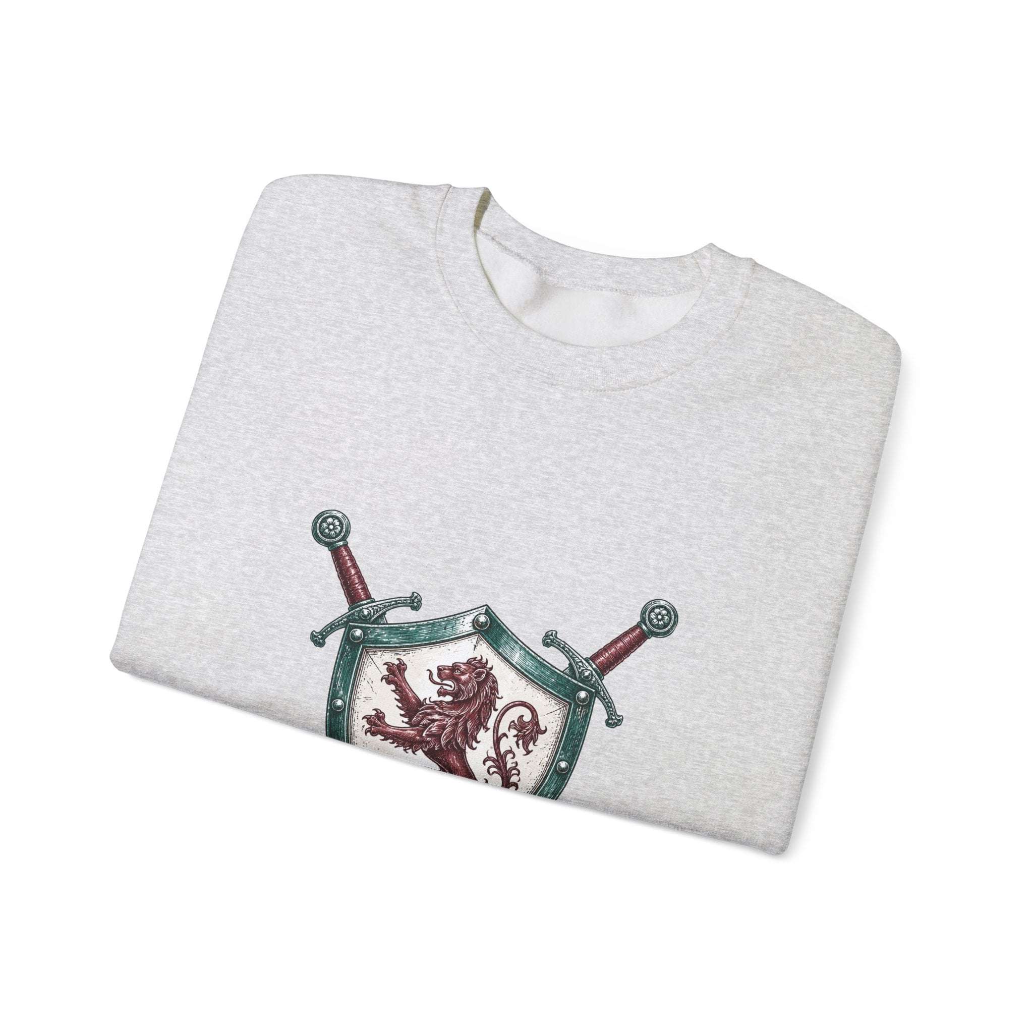 Matching Couple Sweatshirt - Crown & Shield Matching Couple Crewneck Sweatshirt Hand-Drawn Art His Hers Best Friend Gift - Design B