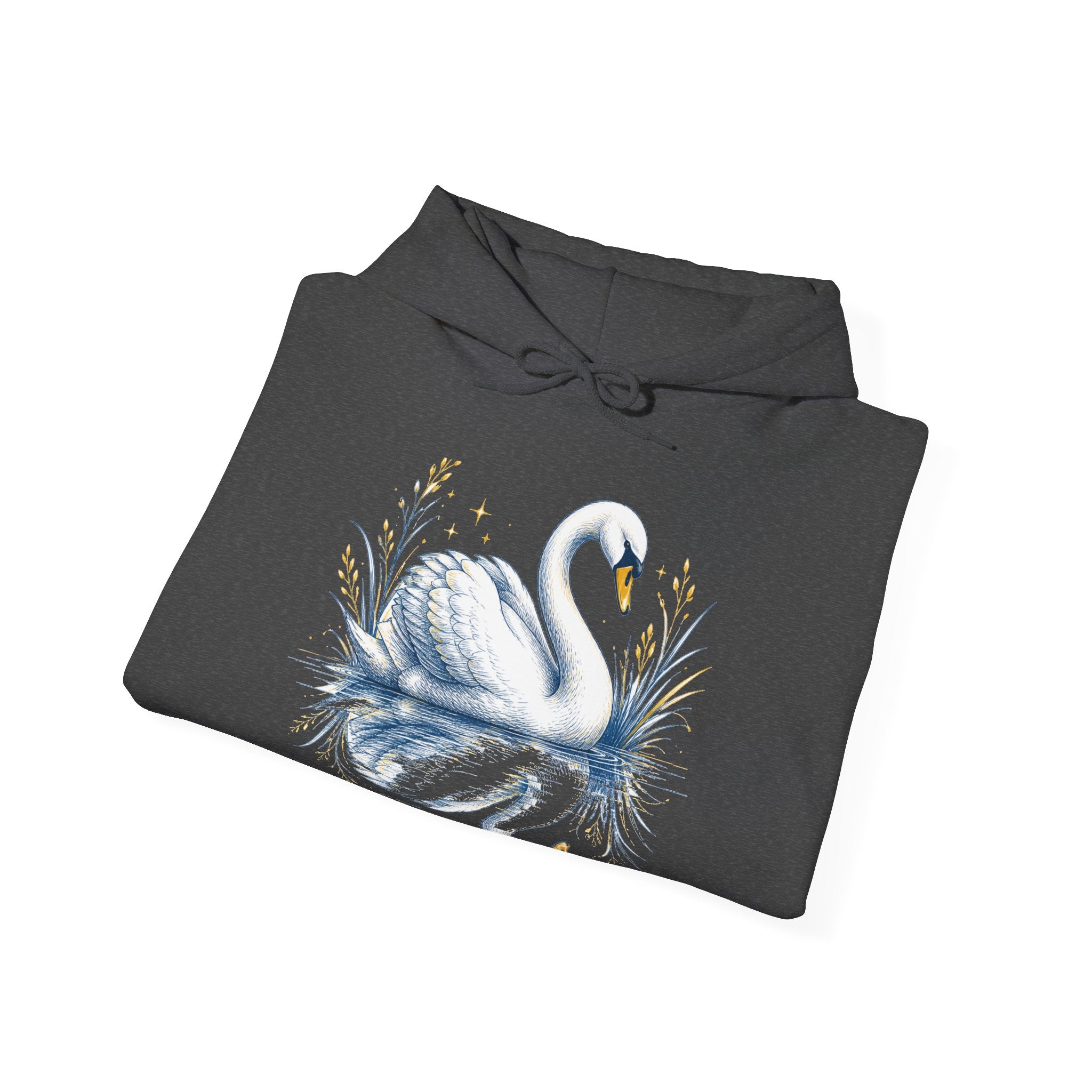 Matching Couple Sweatshirt - Raven & Swan Matching Couple Hooded Sweatshirt Hand-Drawn Art His Hers Best Friend Gift - Design B