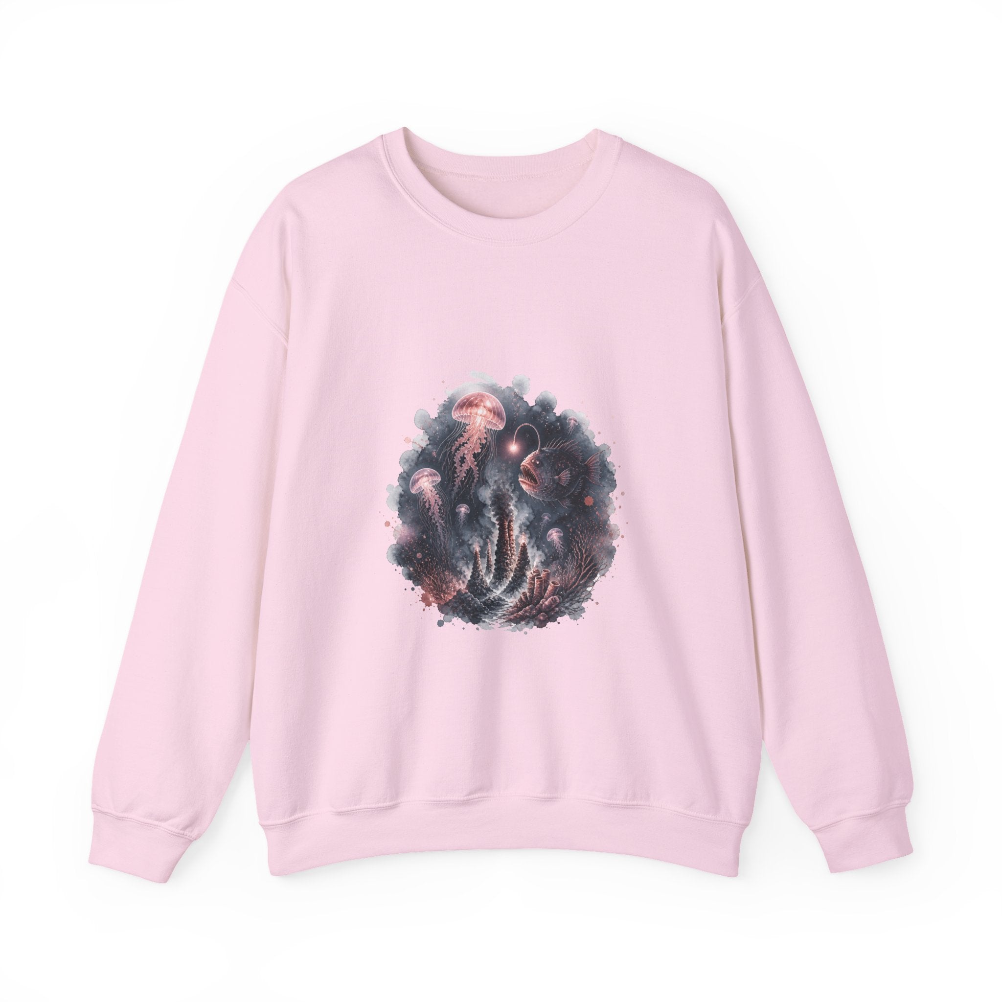 Matching Couple Sweatshirt - Coral Reef & Deep Sea Matching Couple Comfort Colors Crew Watercolor Art His Hers Birthday Gift - Design B