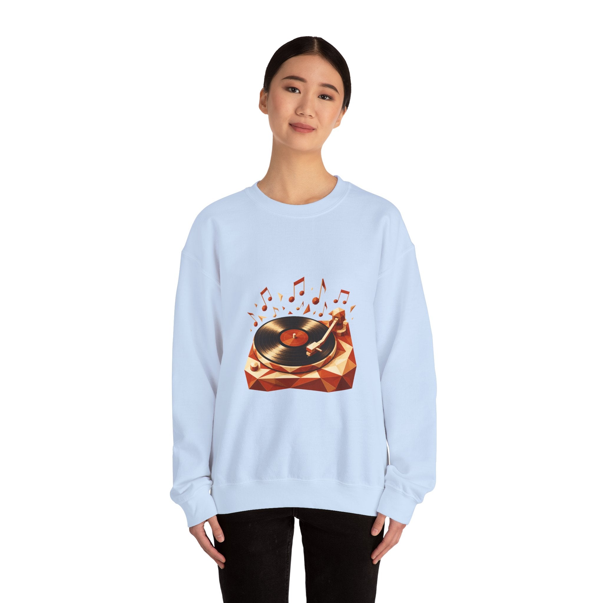 Matching Couple Sweatshirt - Vinyl & Cassette Matching Couple Premium Fleece Sweatshirt Geometric Art His Hers Love Gift - Design A