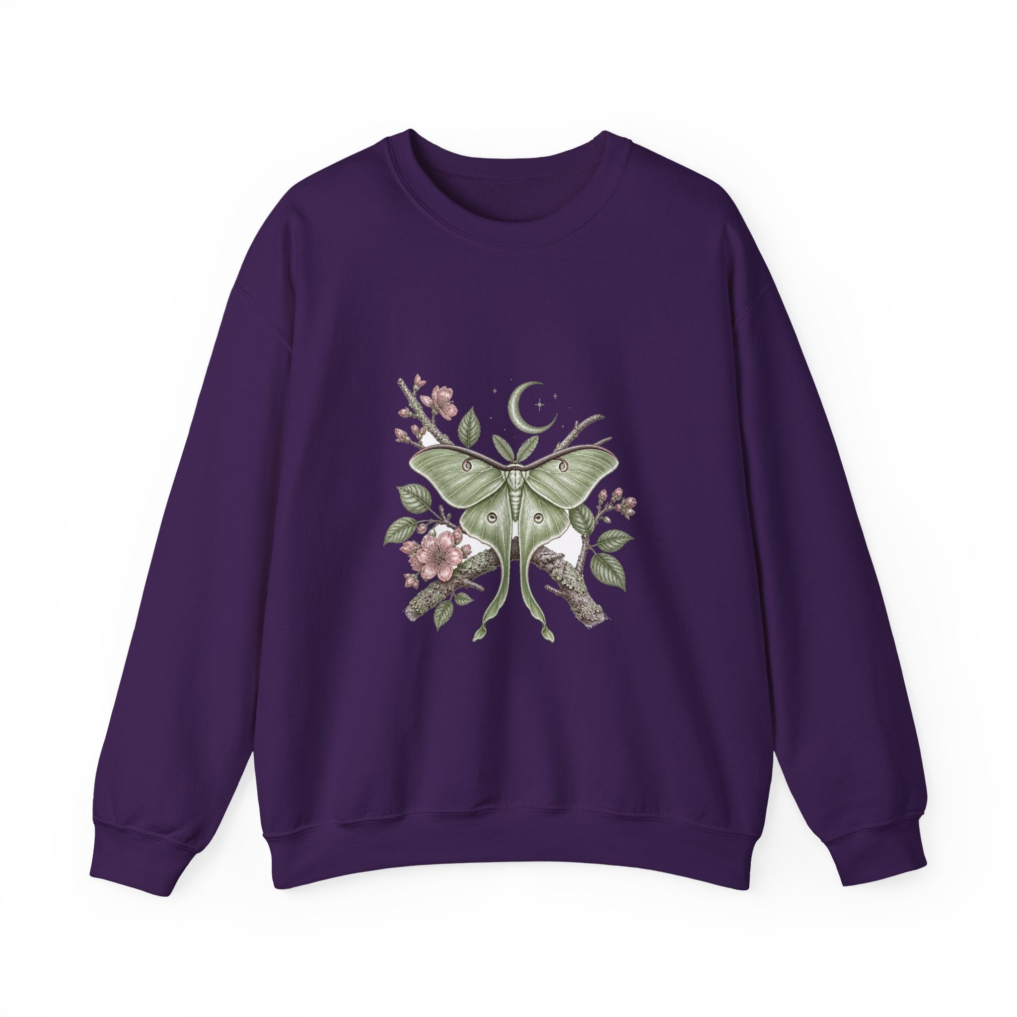 Matching Couple Sweatshirt - Butterfly & Moth Matching Couple Crewneck Sweatshirt Vintage Art His Hers Wedding Gift - Design B