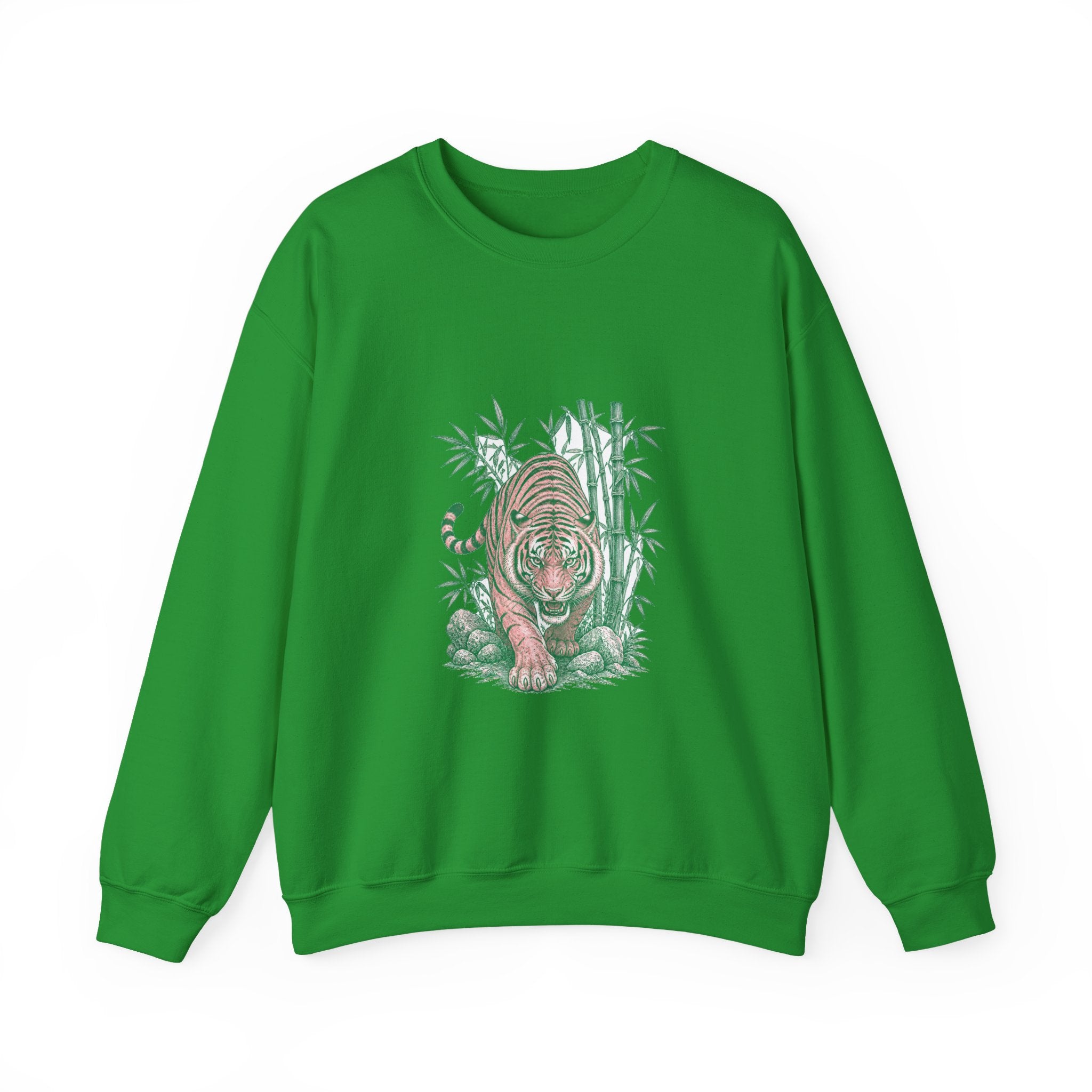 Matching Couple Sweatshirt - Tiger & Crane Matching Couple Comfort Colors Crew Vintage Art His Hers Honeymoon Gift - Design A