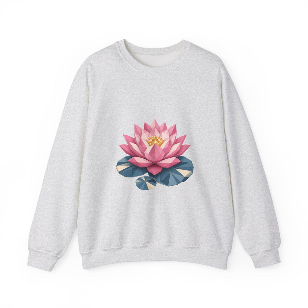 Matching Couple Sweatshirt - Open & Closed Lotus Matching Couple Crewneck Sweatshirt Geometric Art His Hers Couple Gift - Design A