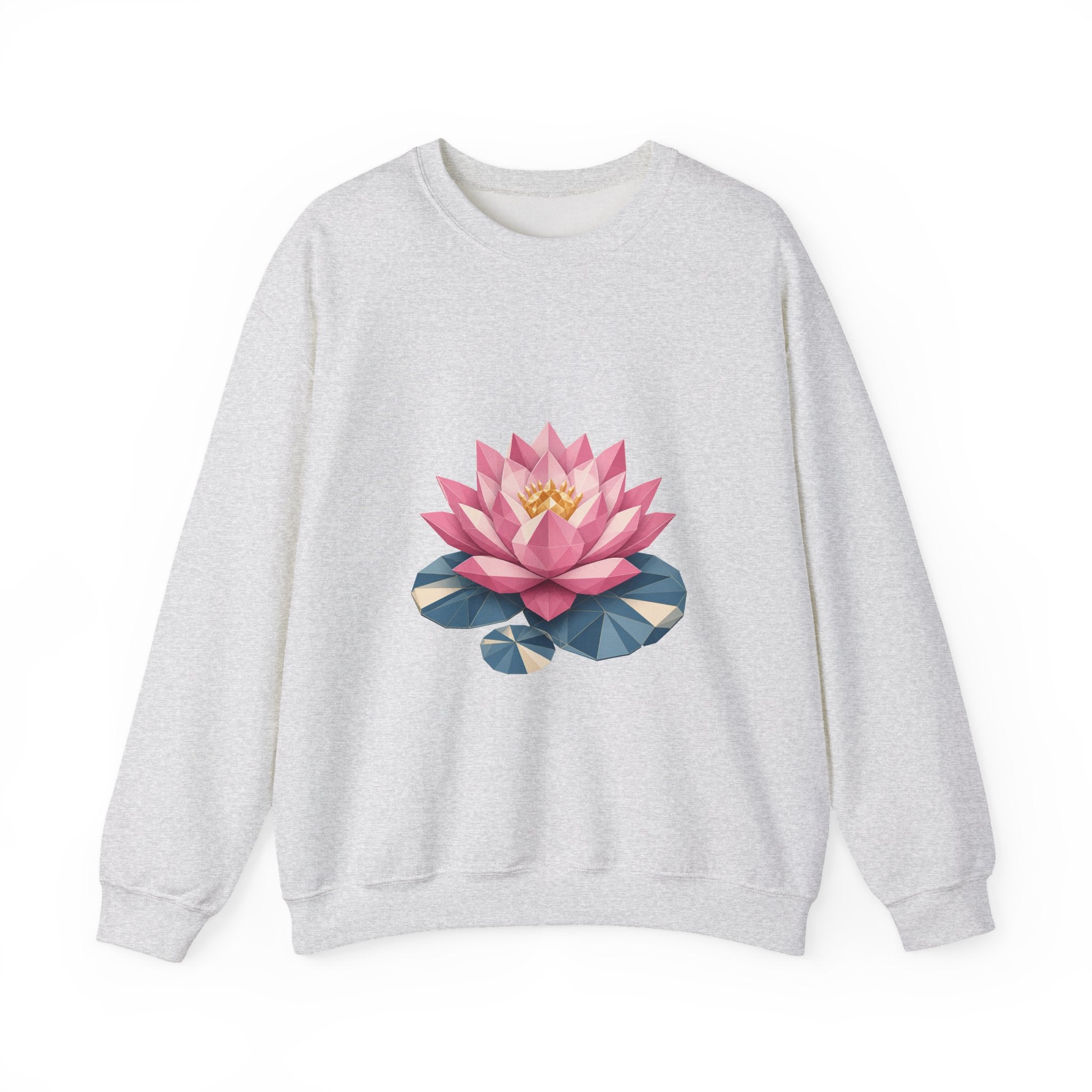Matching Couple Sweatshirt - Open & Closed Lotus Matching Couple Crewneck Sweatshirt Geometric Art His Hers Couple Gift - Design A