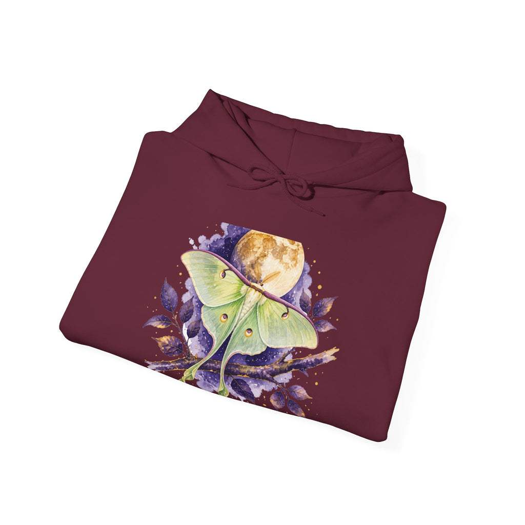 Matching Couple Sweatshirt - Butterfly & Moth Matching Couple Hooded Sweatshirt Watercolor Art His Hers Engagement Gift - Design B