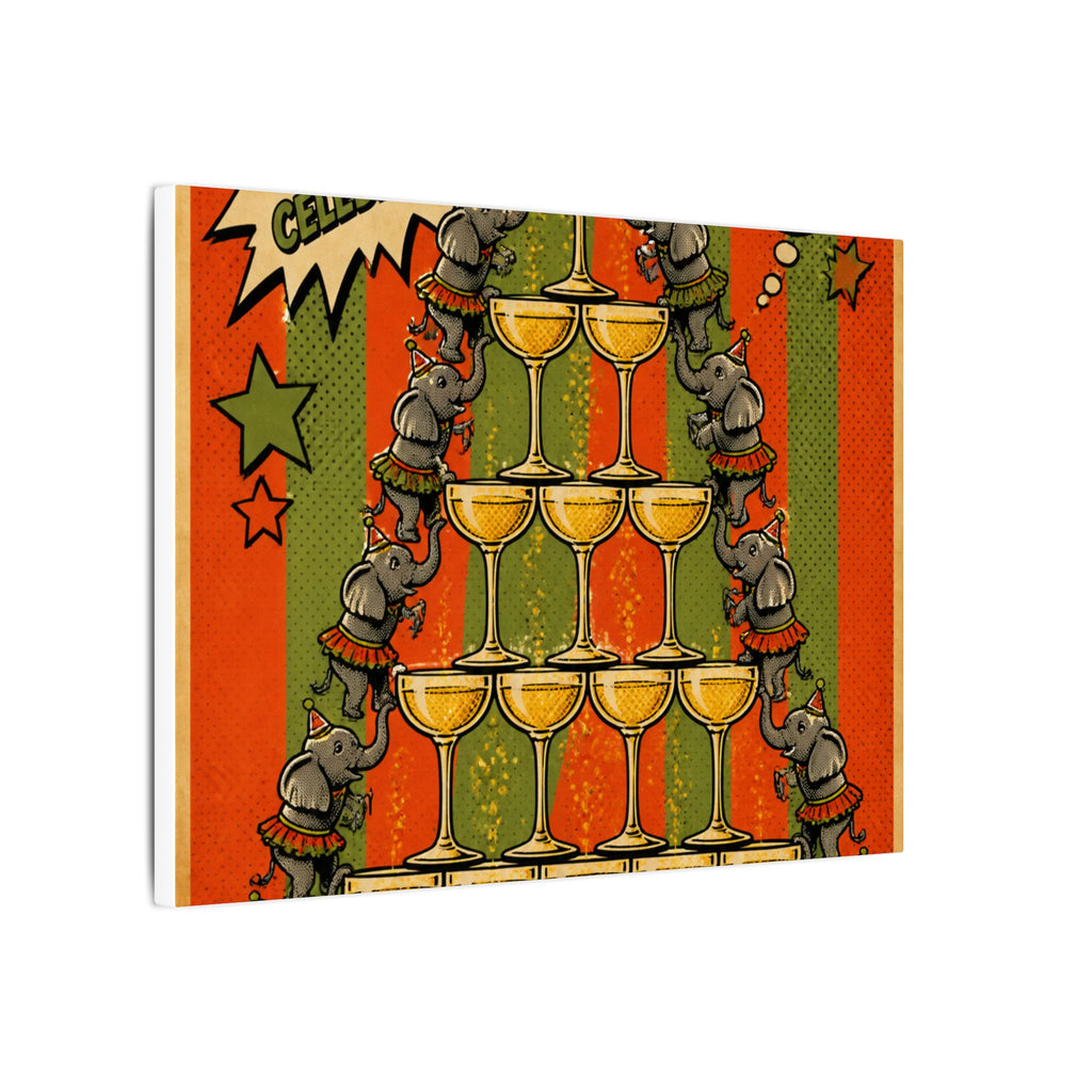 Champagne Tower Elephants Wall Art Canvas 16×20 Pop Art Living Room Decor Maximalist Print