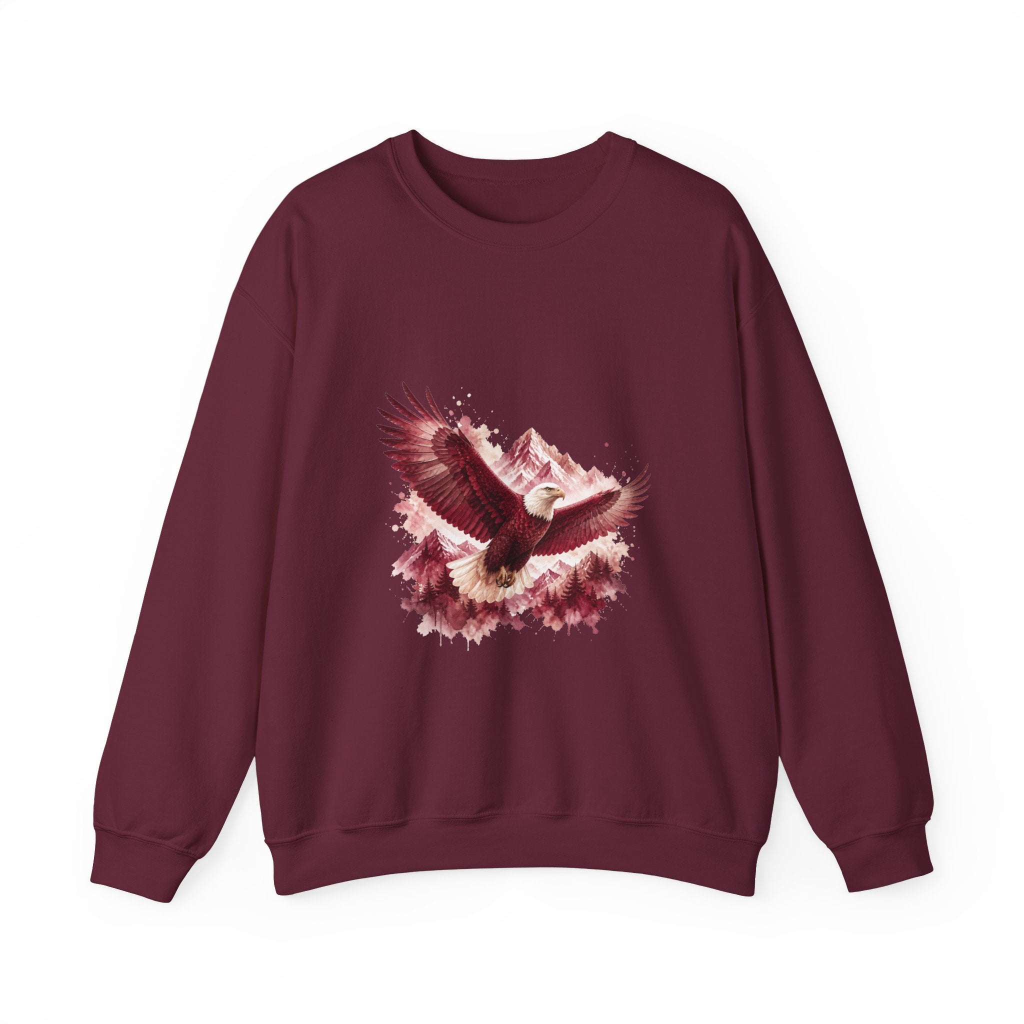 Matching Couple Sweatshirt - Eagle & Whale Matching Couple Crewneck Sweatshirt Watercolor Art His Hers Engagement Gift - Design A