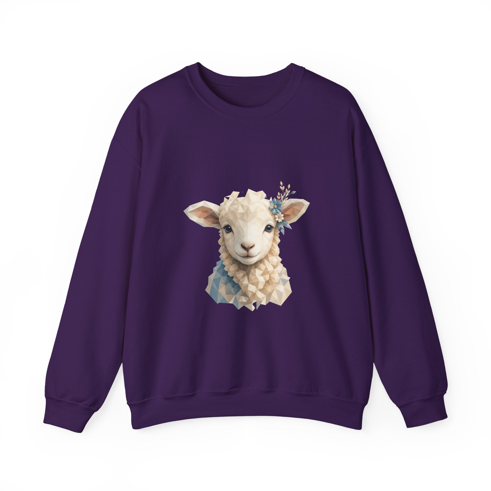 Matching Couple Sweatshirt - Lion & Lamb Matching Couple Crewneck Sweatshirt Geometric Art His Hers Couple Gift - Design B
