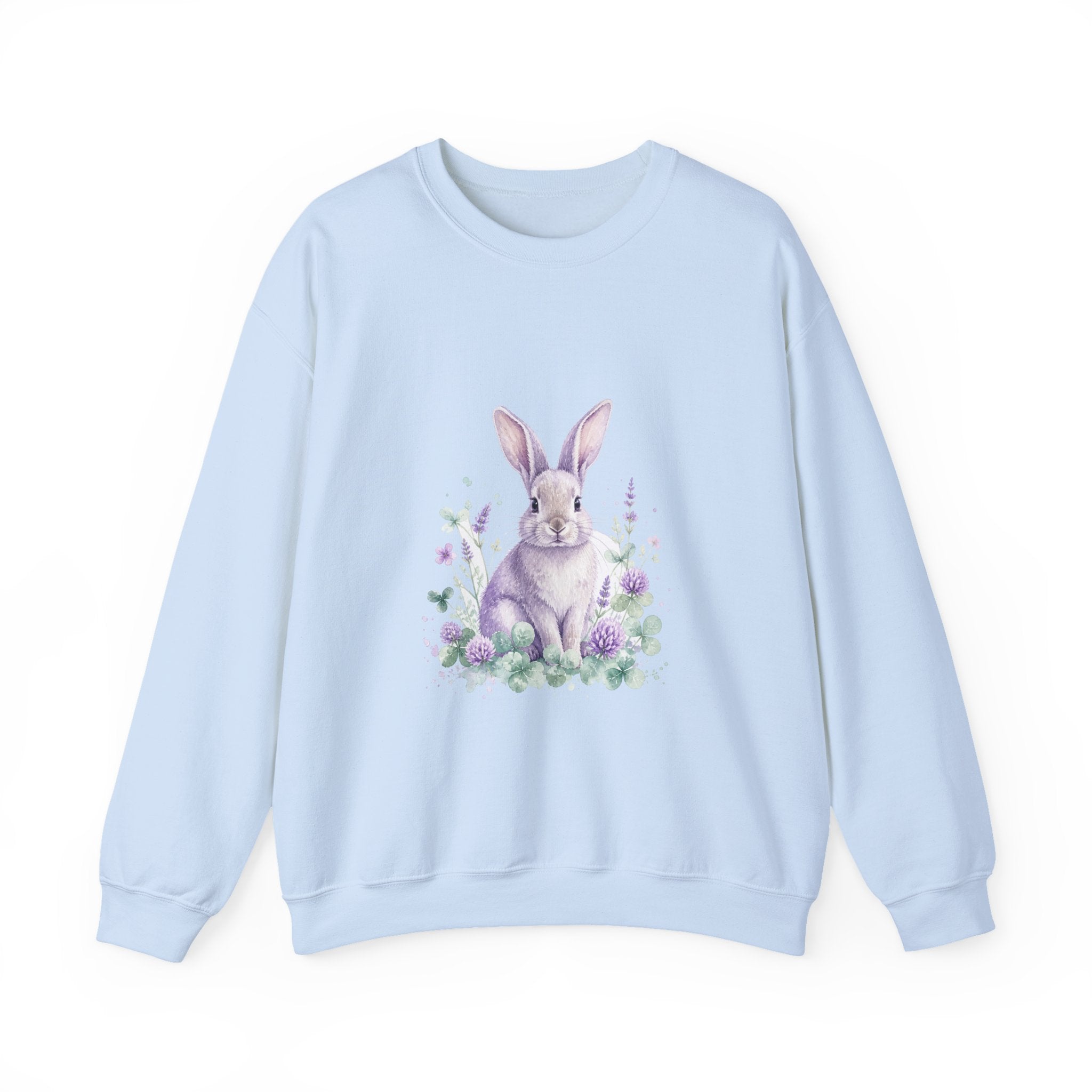 Matching Couple Sweatshirt - Fox & Rabbit Matching Couple Crewneck Sweatshirt Watercolor Art His Hers Engagement Gift - Design B
