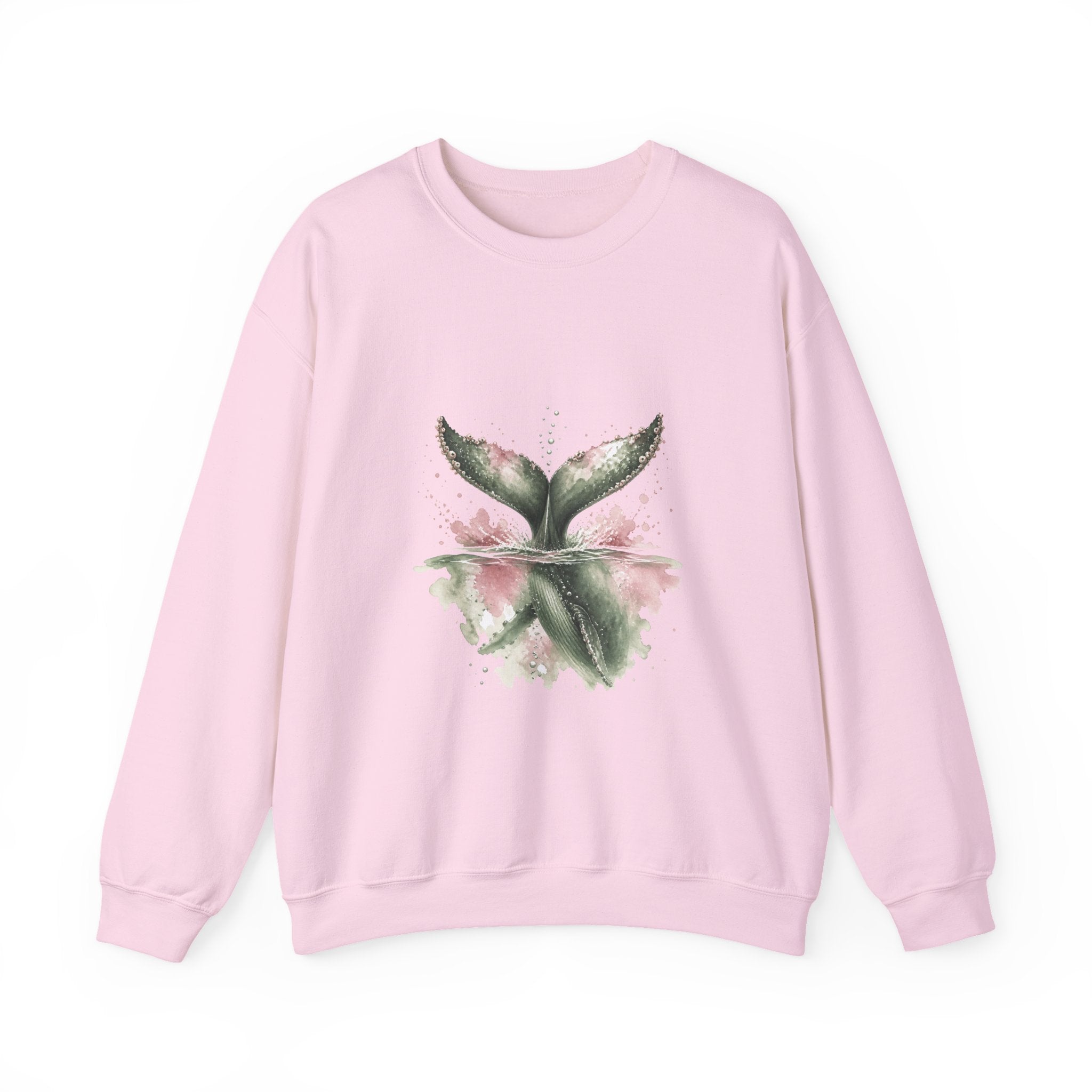 Matching Couple Sweatshirt - Eagle & Whale Matching Couple Comfort Colors Crew Watercolor Art His Hers Birthday Gift - Design B