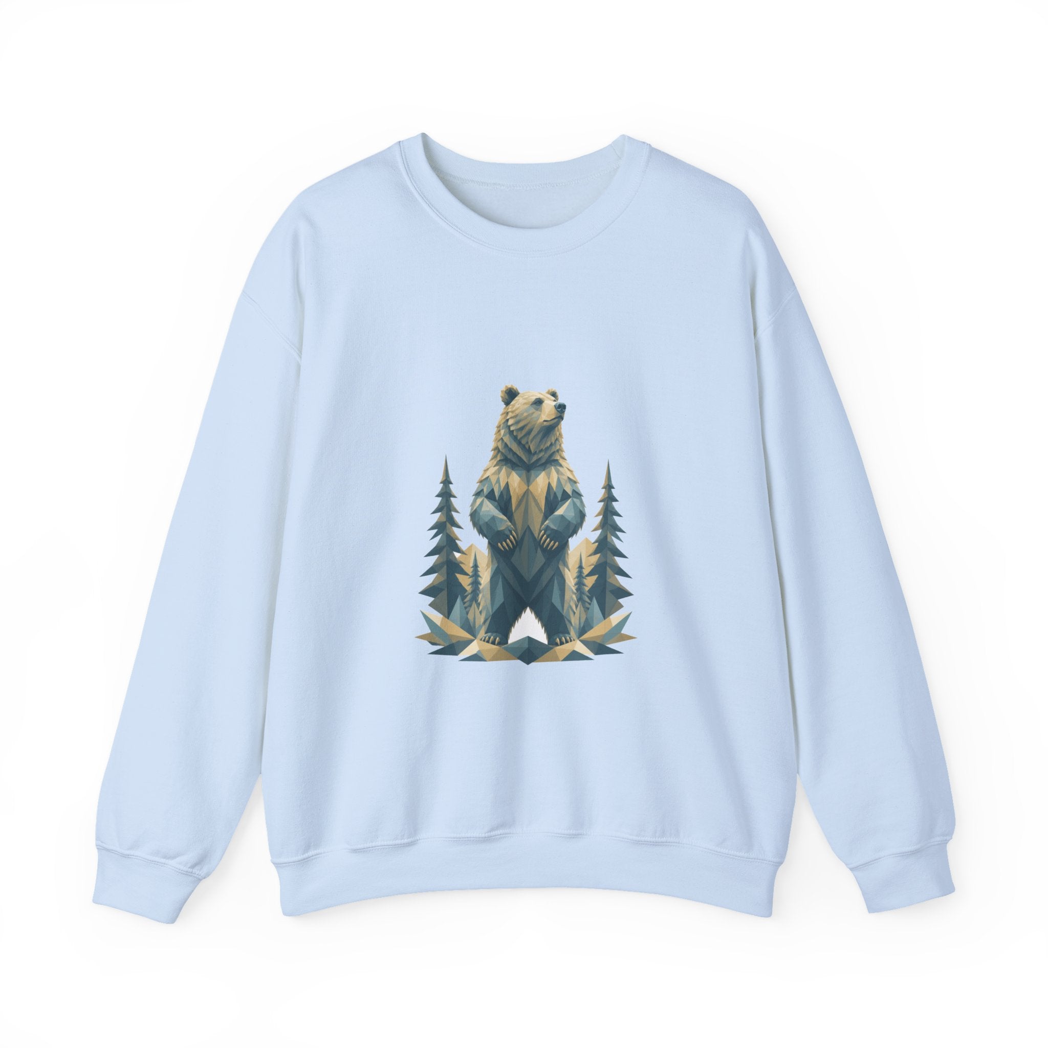 Matching Couple Sweatshirt - Bear & Deer Matching Couple Premium Fleece Sweatshirt Geometric Art His Hers Love Gift - Design A