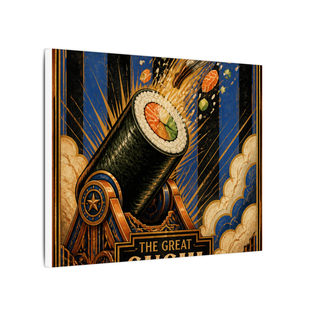 Sushi Roll Cannon Wall Art Canvas 24×36 Art Deco Bar Area Decor Maximalist Print