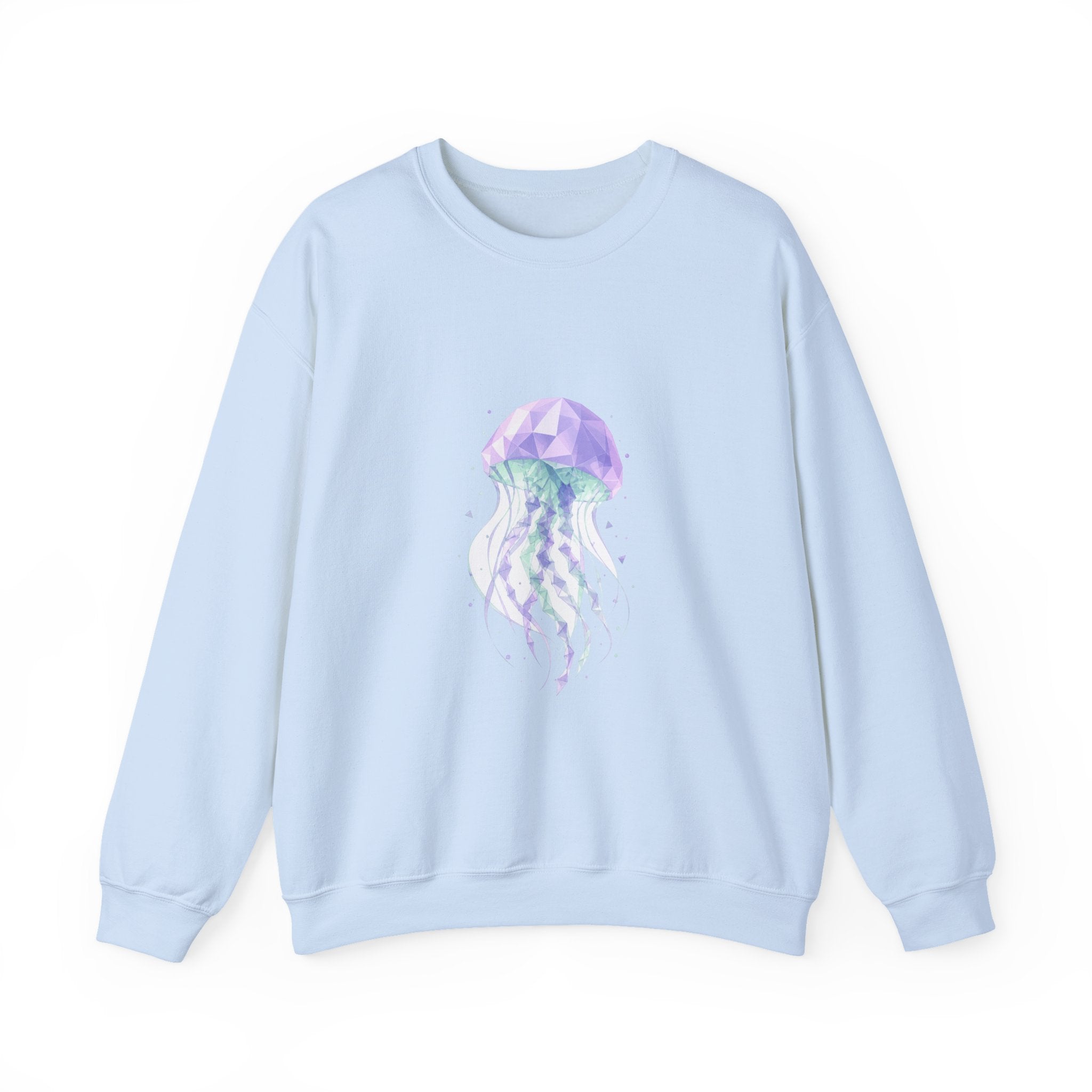 Matching Couple Sweatshirt - Octopus & Jellyfish Matching Couple Crewneck Sweatshirt Geometric Art His Hers Couple Gift - Design B