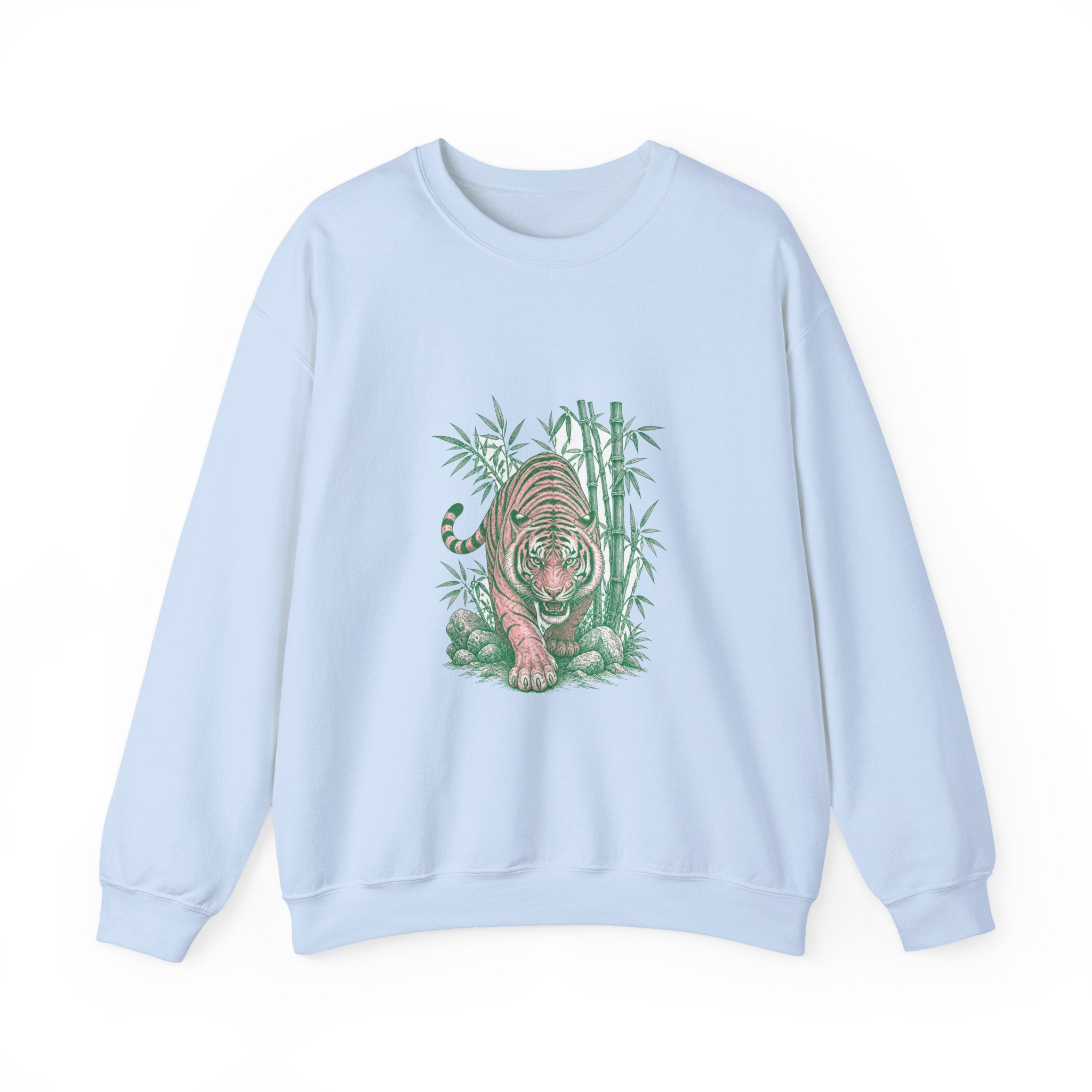 Matching Couple Sweatshirt - Tiger & Crane Matching Couple Comfort Colors Crew Vintage Art His Hers Honeymoon Gift - Design A