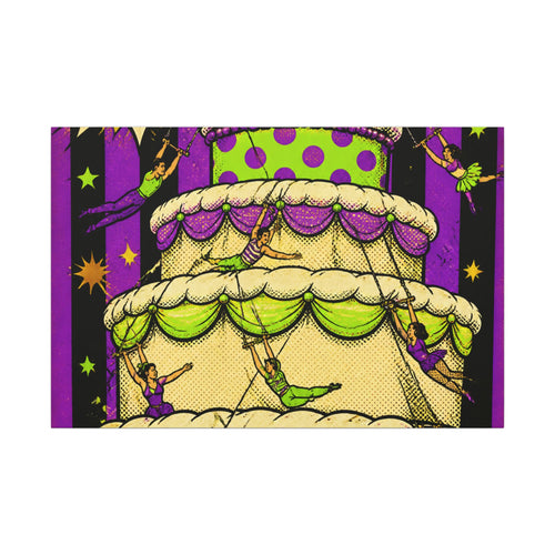 Birthday Cake Trapeze Wall Art Canvas 24×36 Pop Art Restaurant Decor Maximalist Print