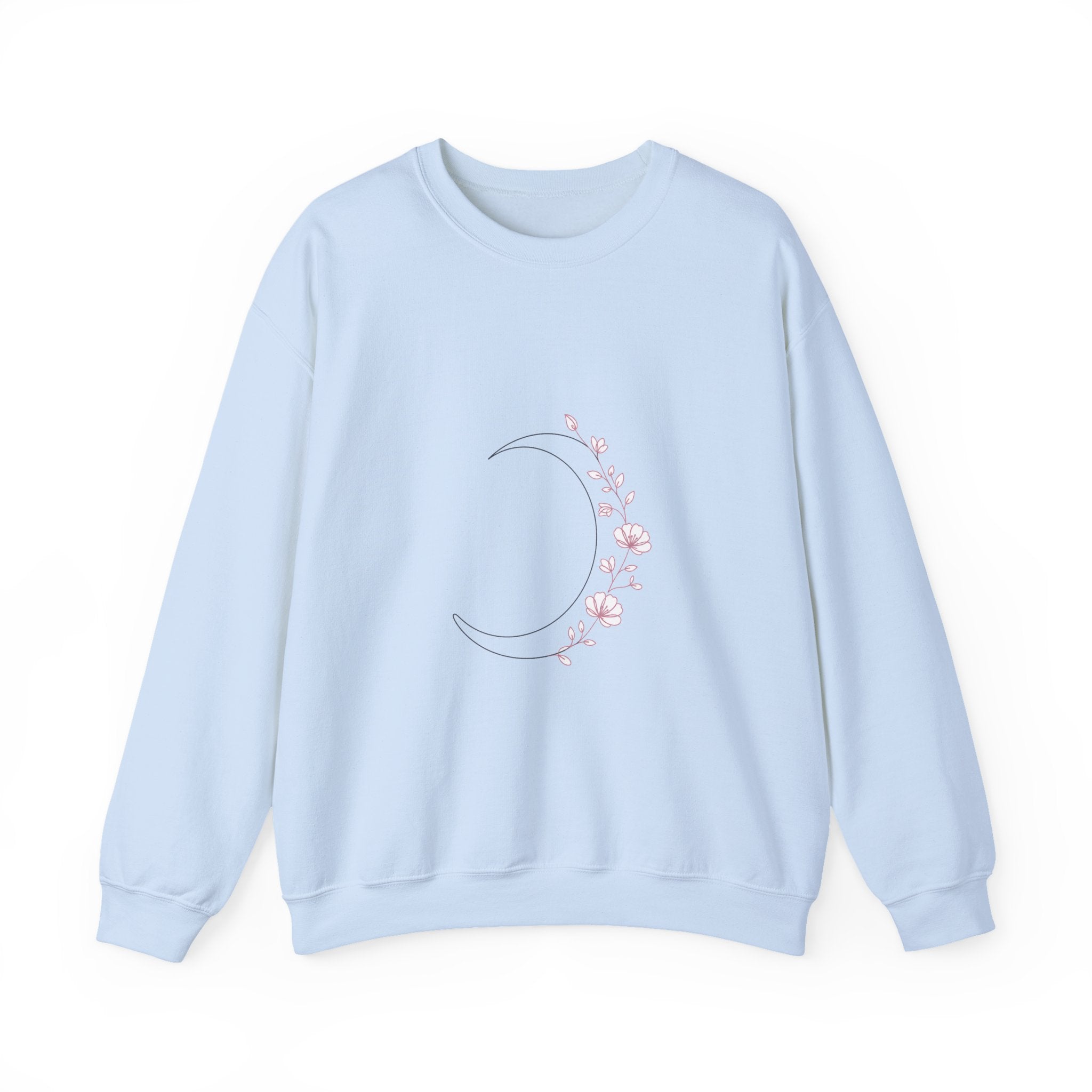 Matching Couple Sweatshirt - Waxing & Waning Moon Matching Couple Comfort Colors Crew Minimalist Art His Hers Christmas Gift - Design A