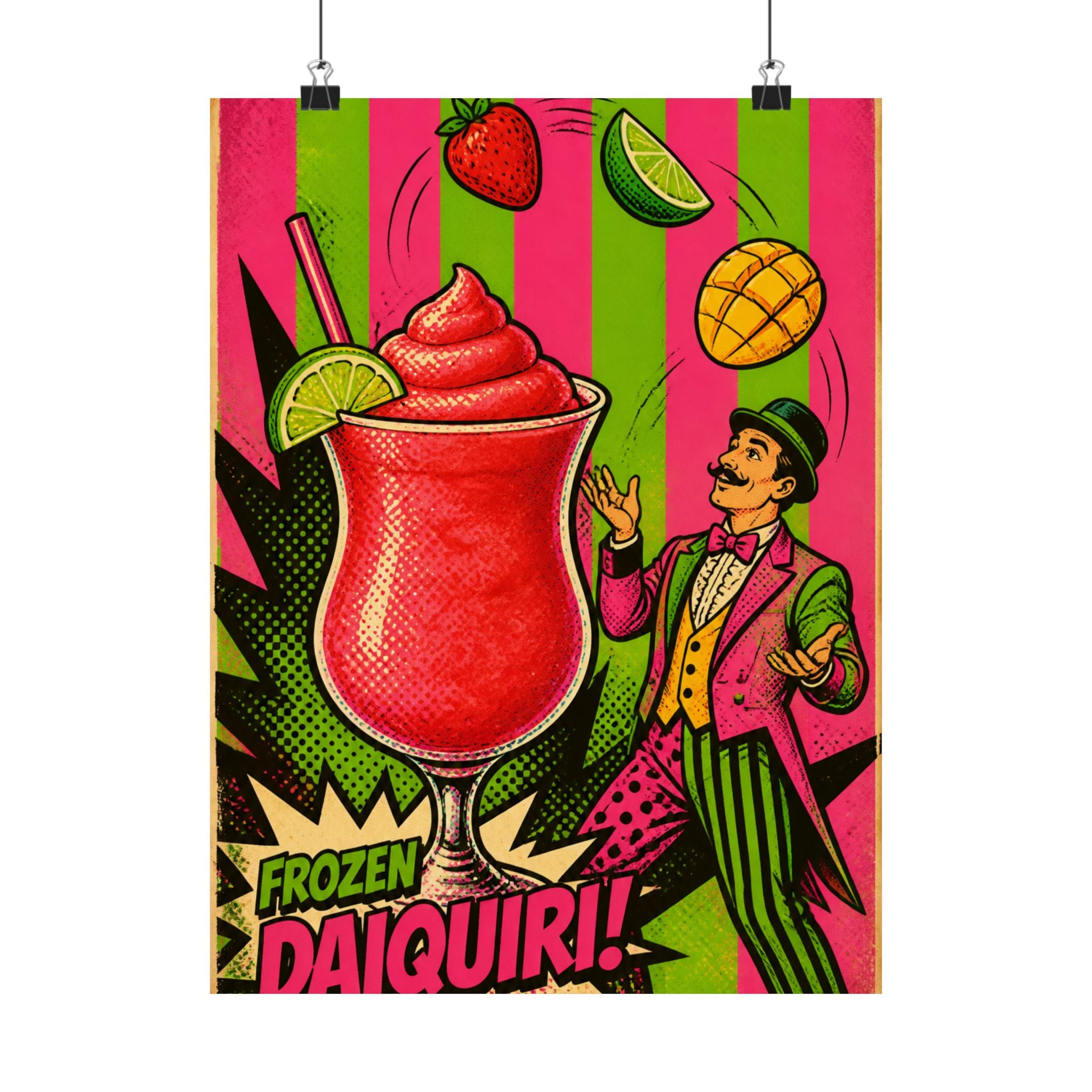 Daiquiri Fruit Juggler Wall Art Poster 18×24 Pop Art Living Room Decor Maximalist Print