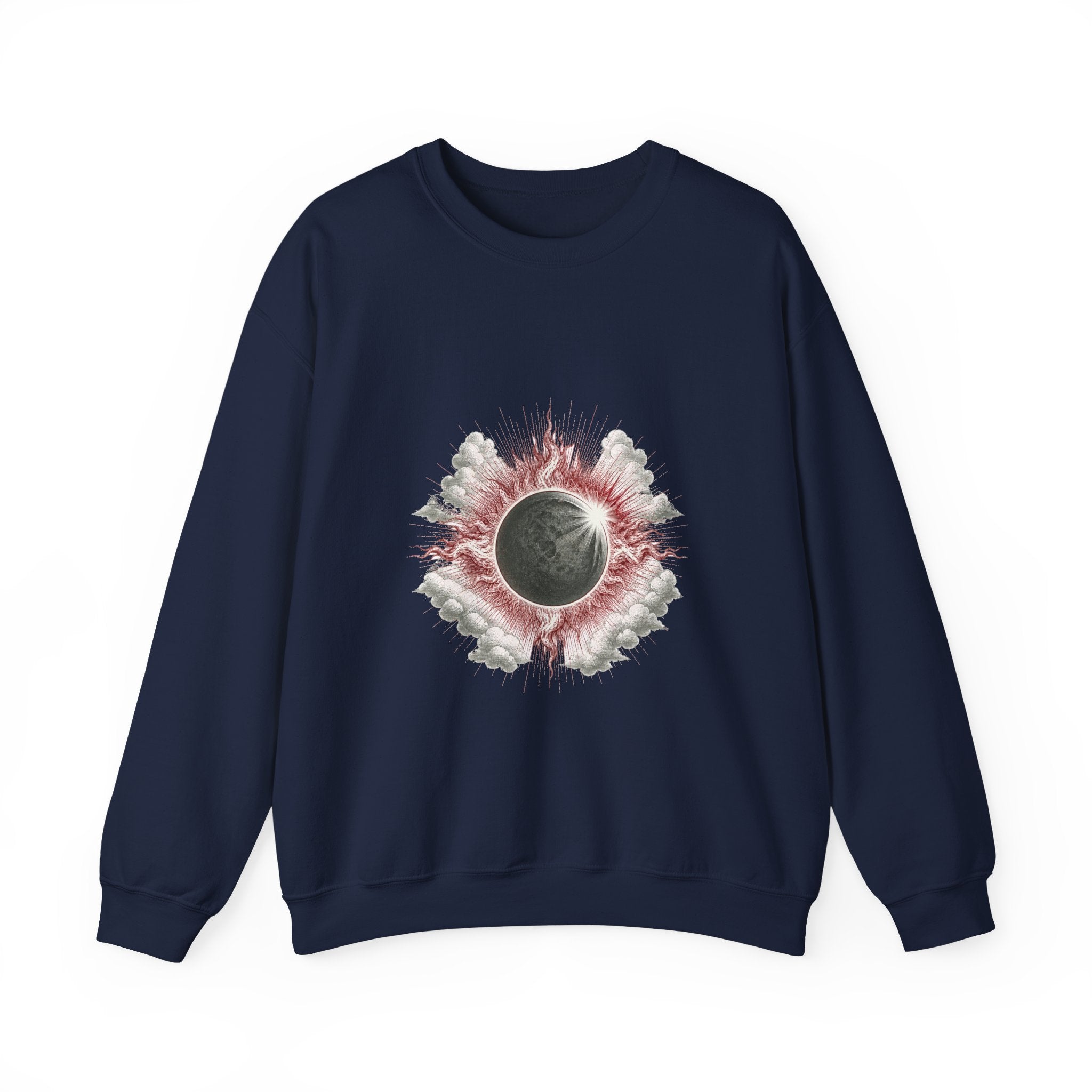 Matching Couple Sweatshirt - Solar & Lunar Eclipse Matching Couple Comfort Colors Crew Vintage Art His Hers Honeymoon Gift - Design A