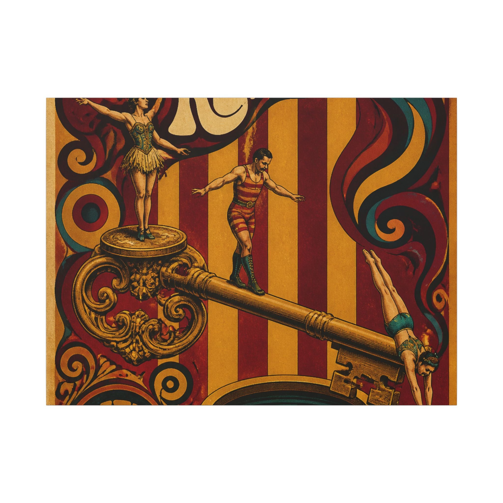 Giant Key Performance Wall Art Canvas 24×36 Psychedelic Dining Room Decor Maximalist Print