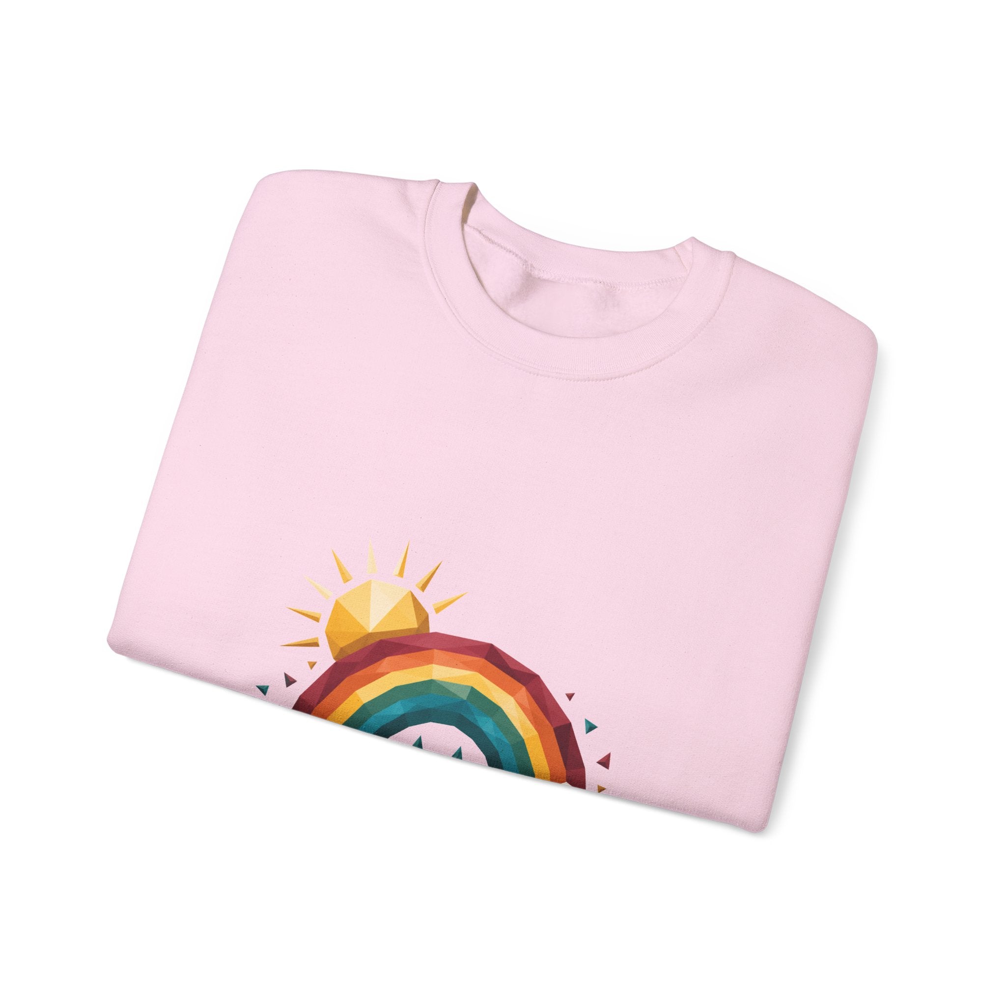 Matching Couple Sweatshirt - Storm & Rainbow Matching Couple Crewneck Sweatshirt Geometric Art His Hers Couple Gift - Design B