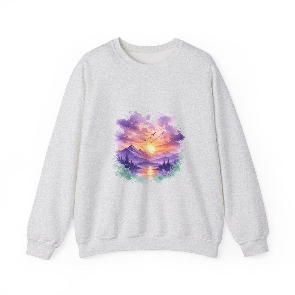 Matching Couple Sweatshirt - Sunrise & Sunset Matching Couple Comfort Colors Crew Watercolor Art His Hers Birthday Gift - Design B