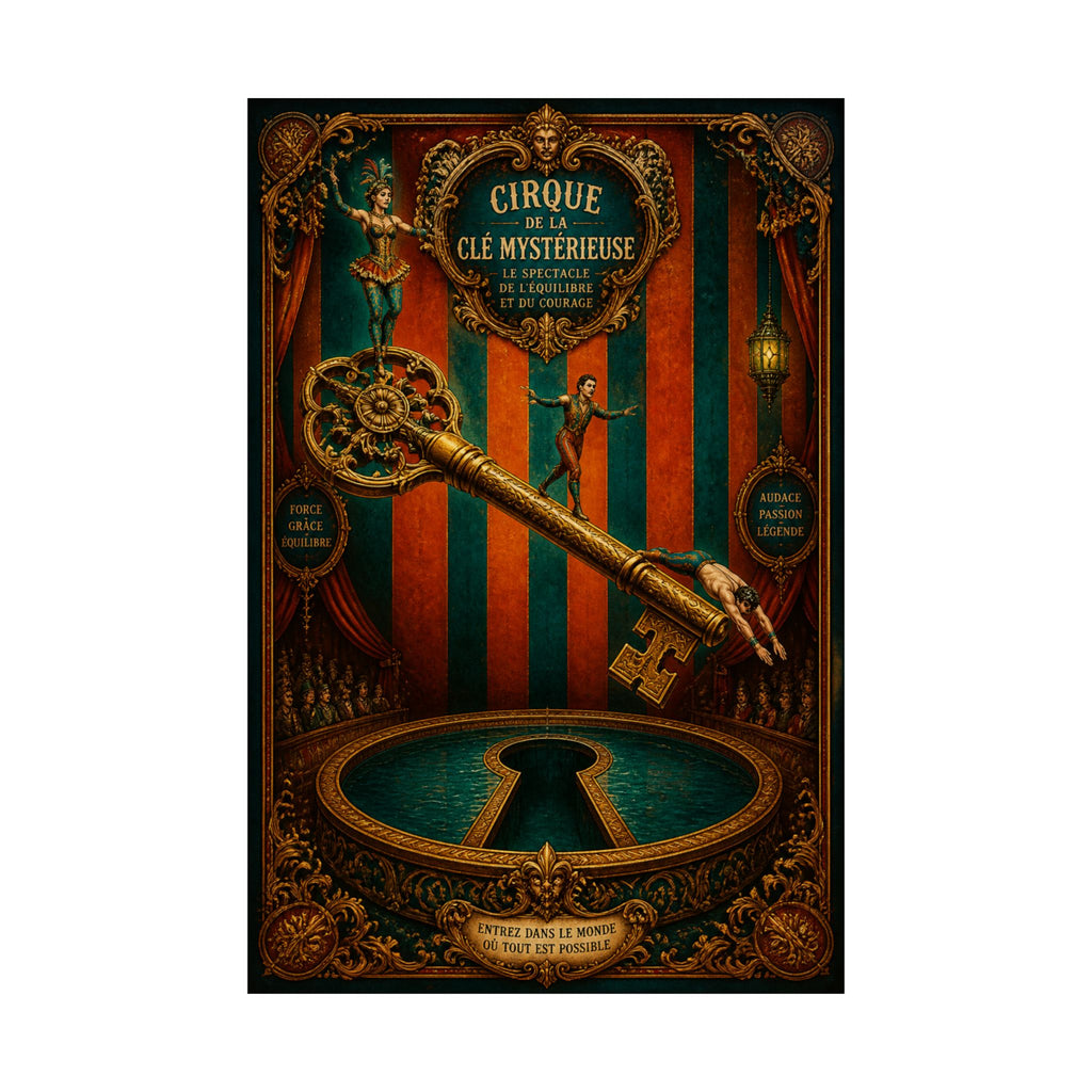 Giant Key Performance Wall Art Poster 24×36 Baroque Studio Decor Maximalist Print