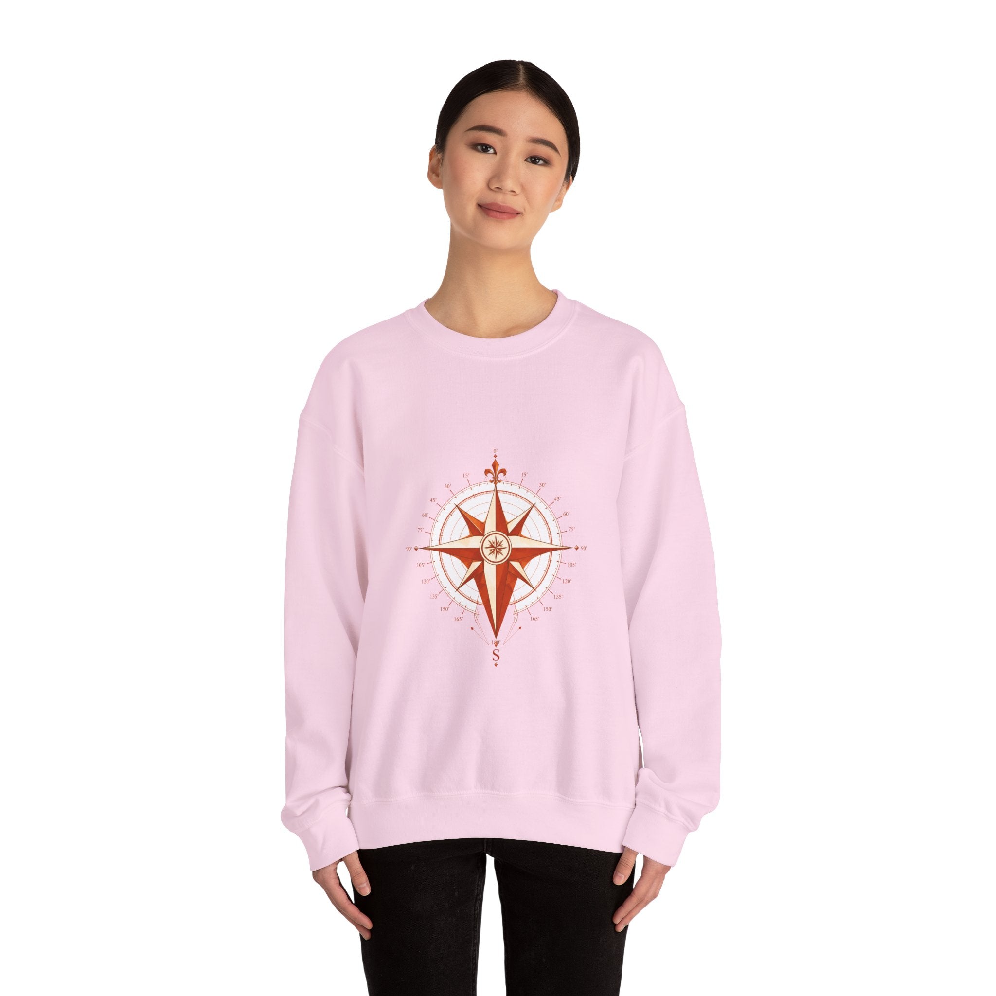 Matching Couple Sweatshirt - Compass North & South Matching Couple Comfort Colors Crew Geometric Art His Hers Love Gift - Design B